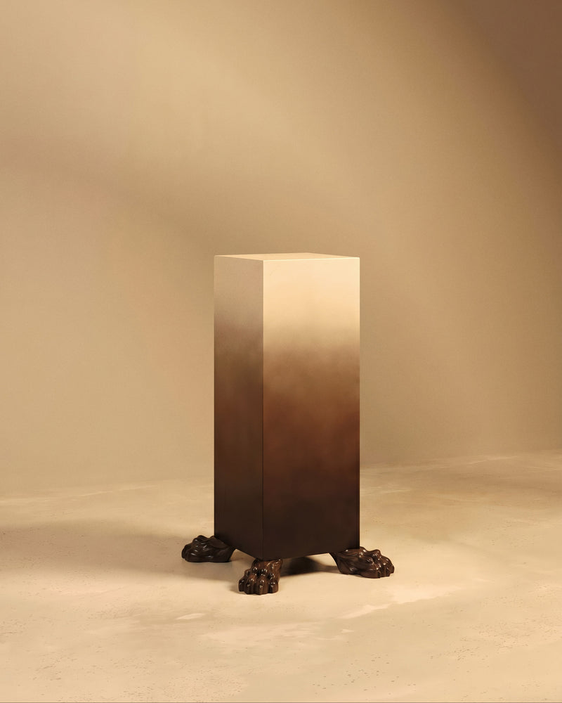 CLAW Plinth II in Hand-Finished Ombré with Paw Feet — side angle