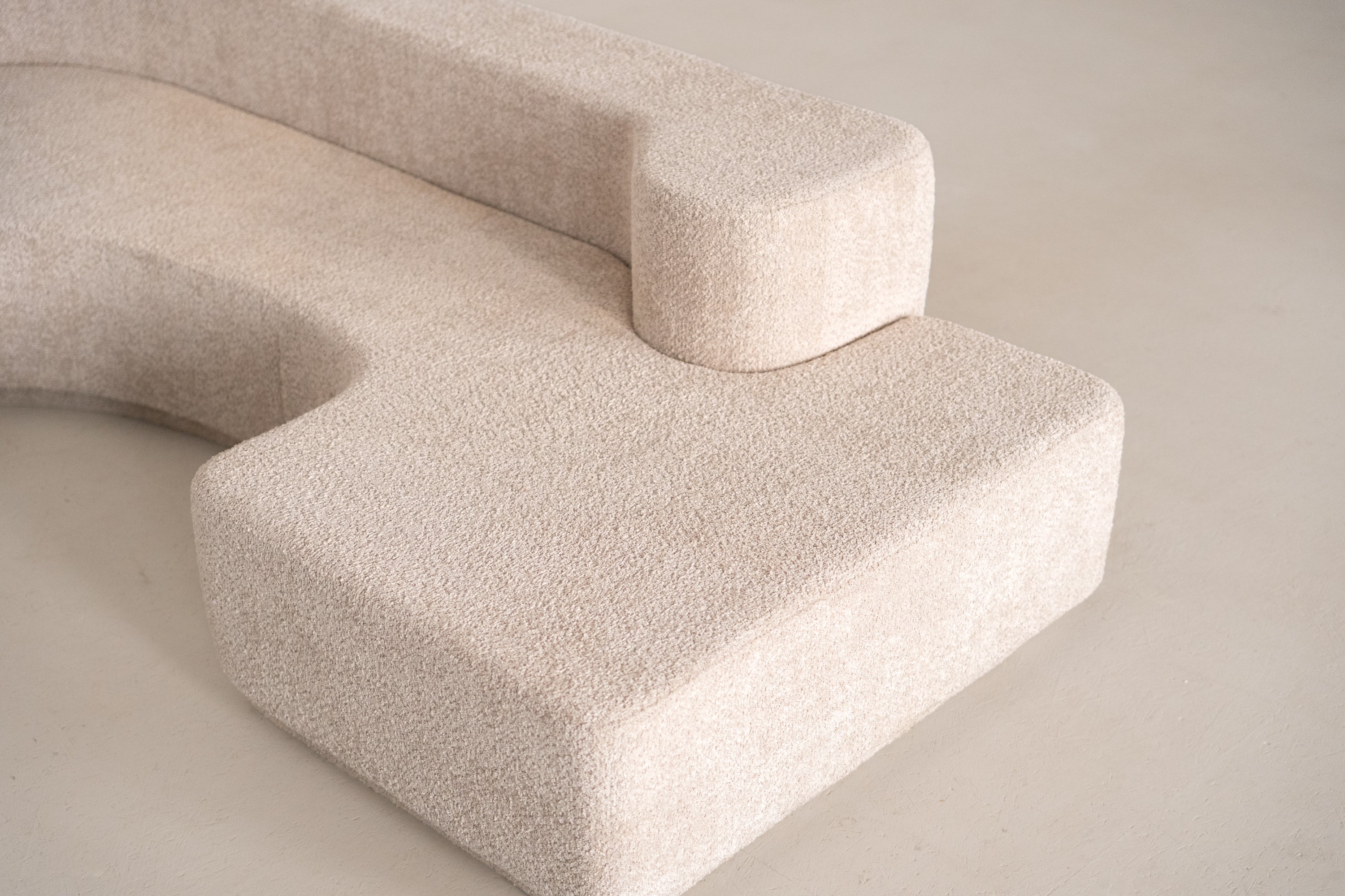 Lara Modular Sofa by Roberto Pamio, Renato Toso and Noti Massari for Stilwood — top view of beige textured upholstery