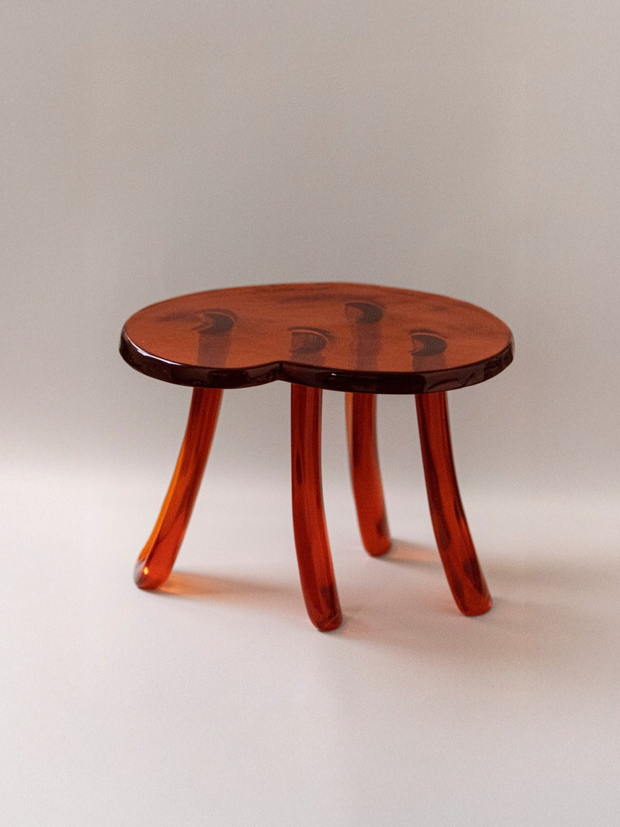 Lung 2.0 Ambar Side Table by Szymon Keller | The Oblist — amber acrylic material