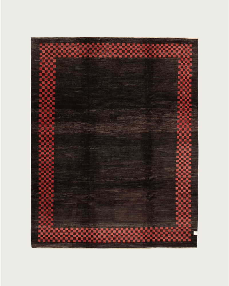 Ziegler Rug in Obsidian 239 x 300 cm by catalog:three | The Oblist — handcrafted wool, black and red pattern