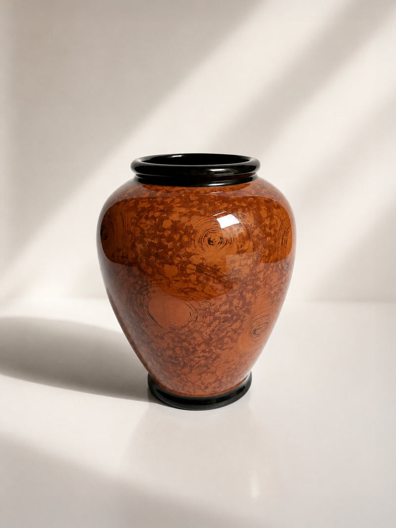 Art Deco Burl Wood Hand-Painted Vase by Dodo Vintage | The Oblist