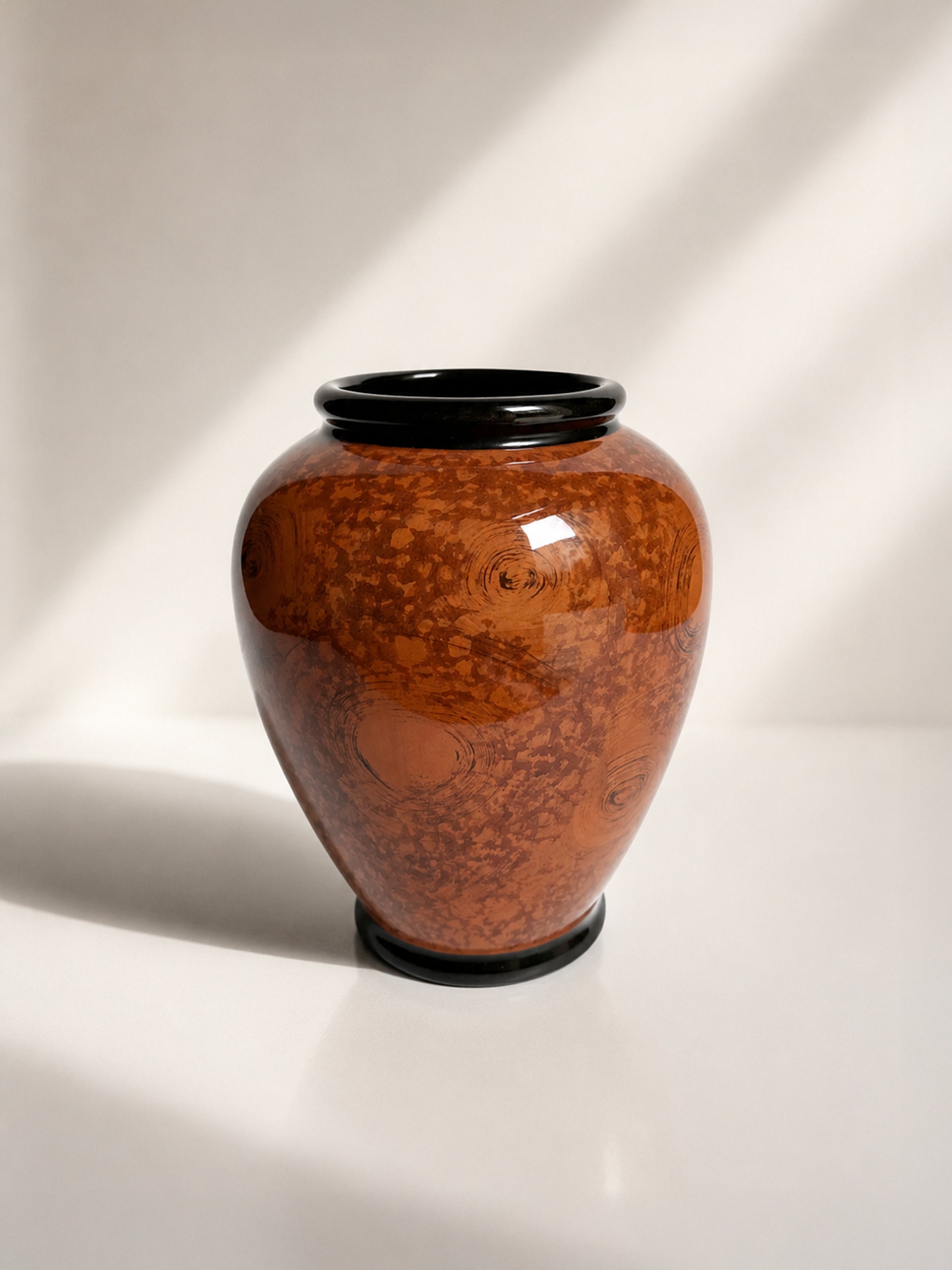 Art Deco Burl Wood Hand-Painted Vase by Dodo Vintage | The Oblist