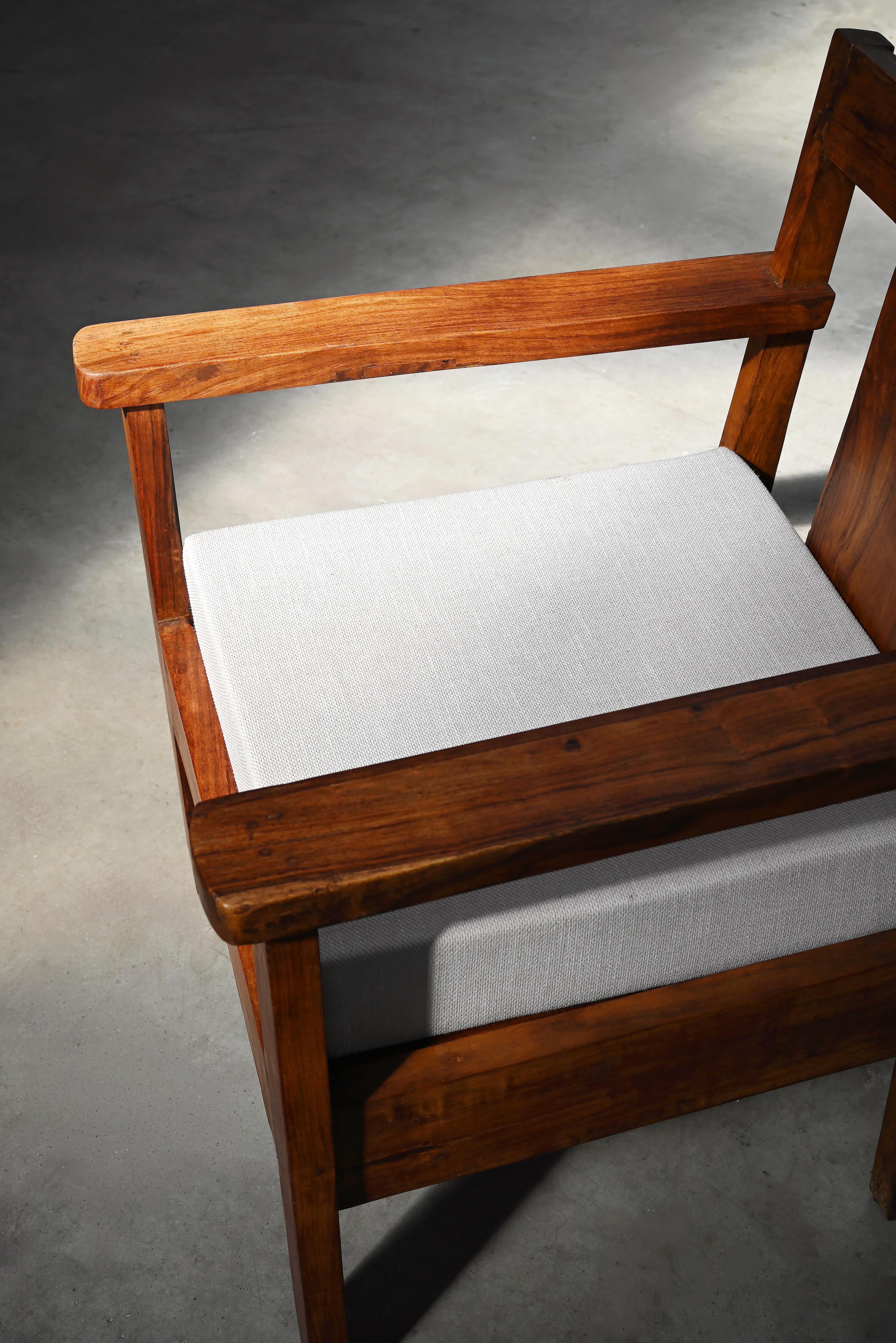 Pair of French Modernist Teak Armchairs, 1960s — in context