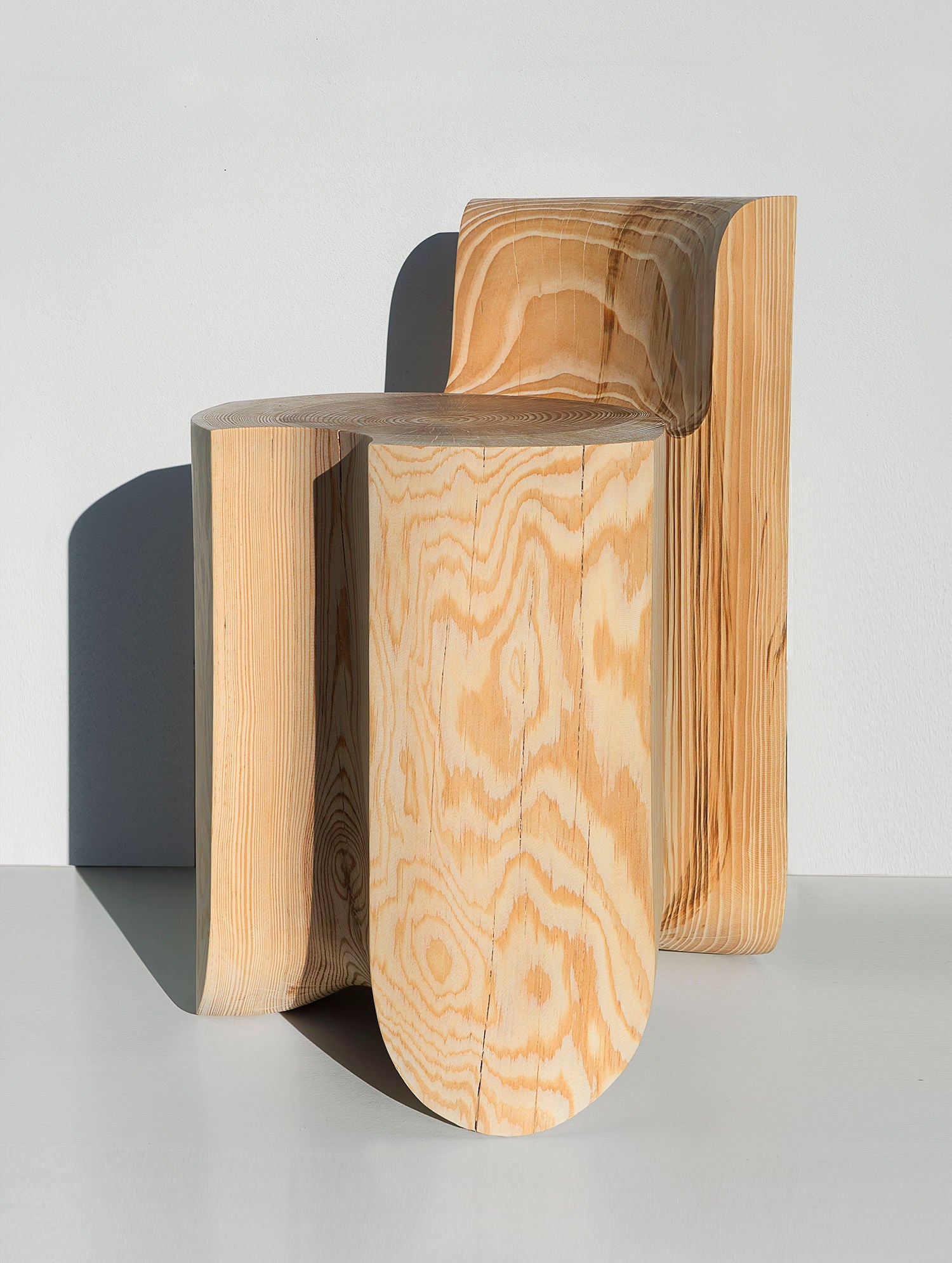 Chair from Wood after Storm — close-up of light wood grain details