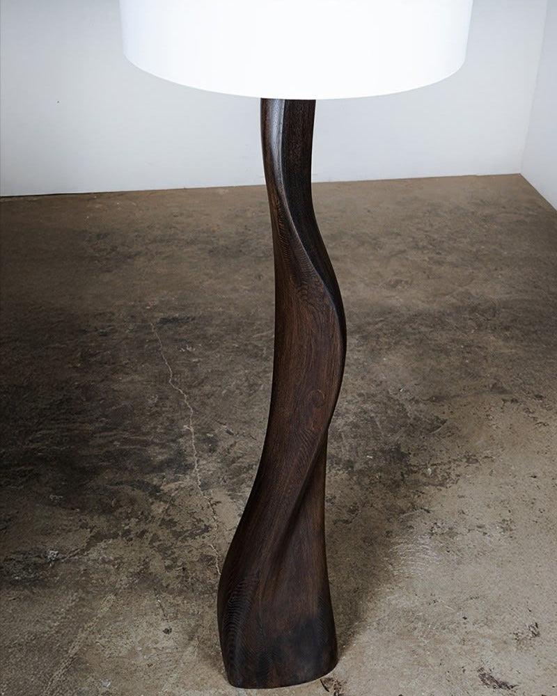 Roman Floor Lamp in Ash, Saddle Oak Stain
