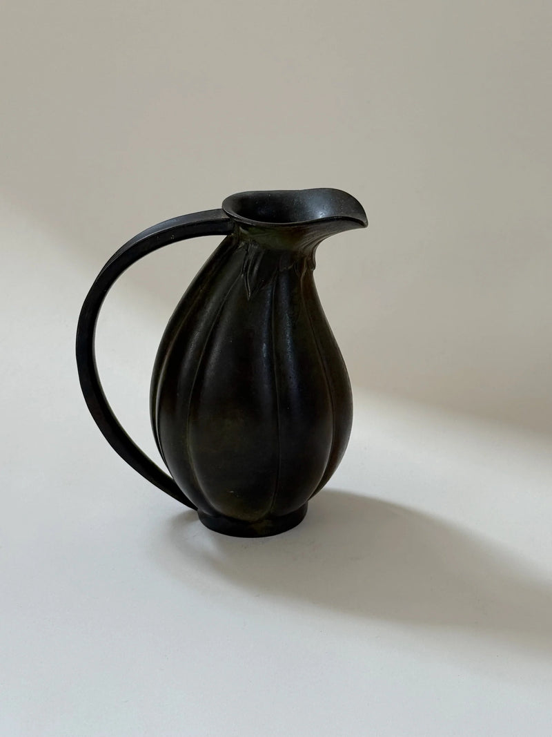 Danish Bronze Vase with Ribbed Form, 1910s by Galerie Storm | The Oblist — handcrafted dark bronze finish