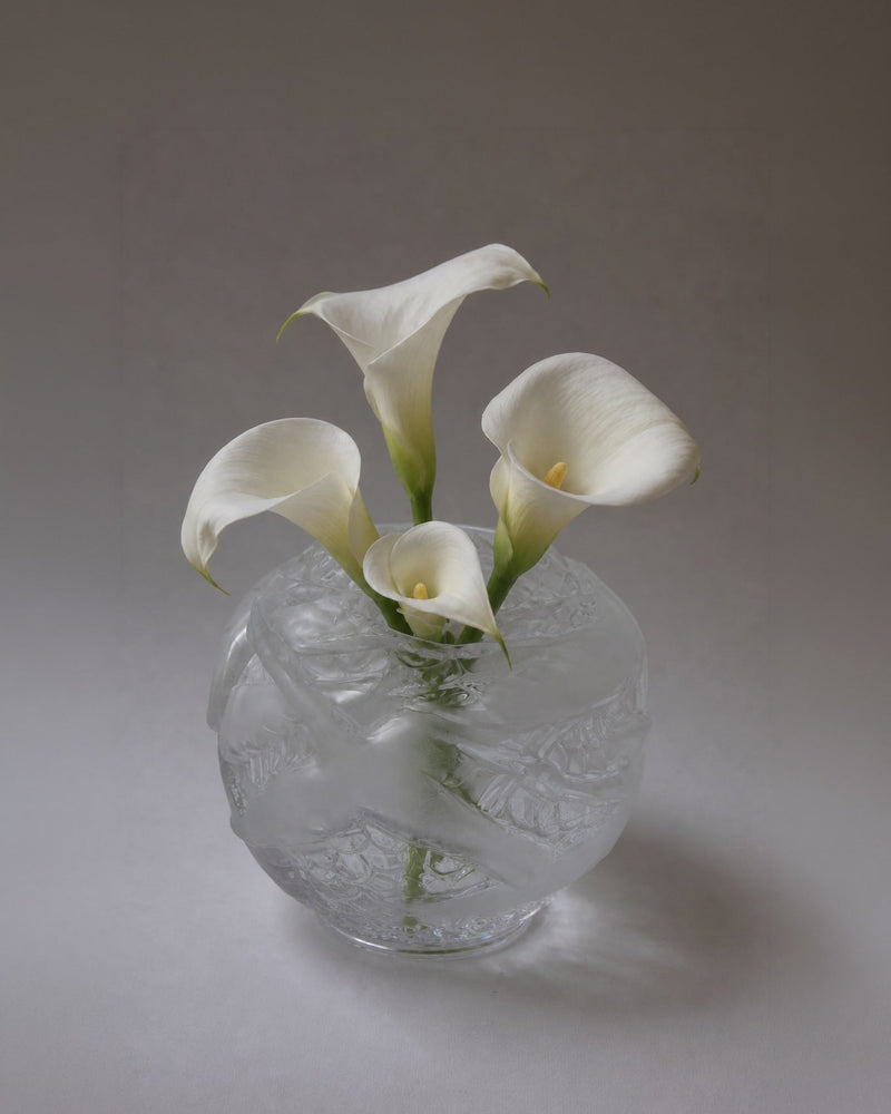 Portieux Vallerysthal "Oiseaux" Art Deco Frosted Globe Vase by Trove Paris | The Oblist