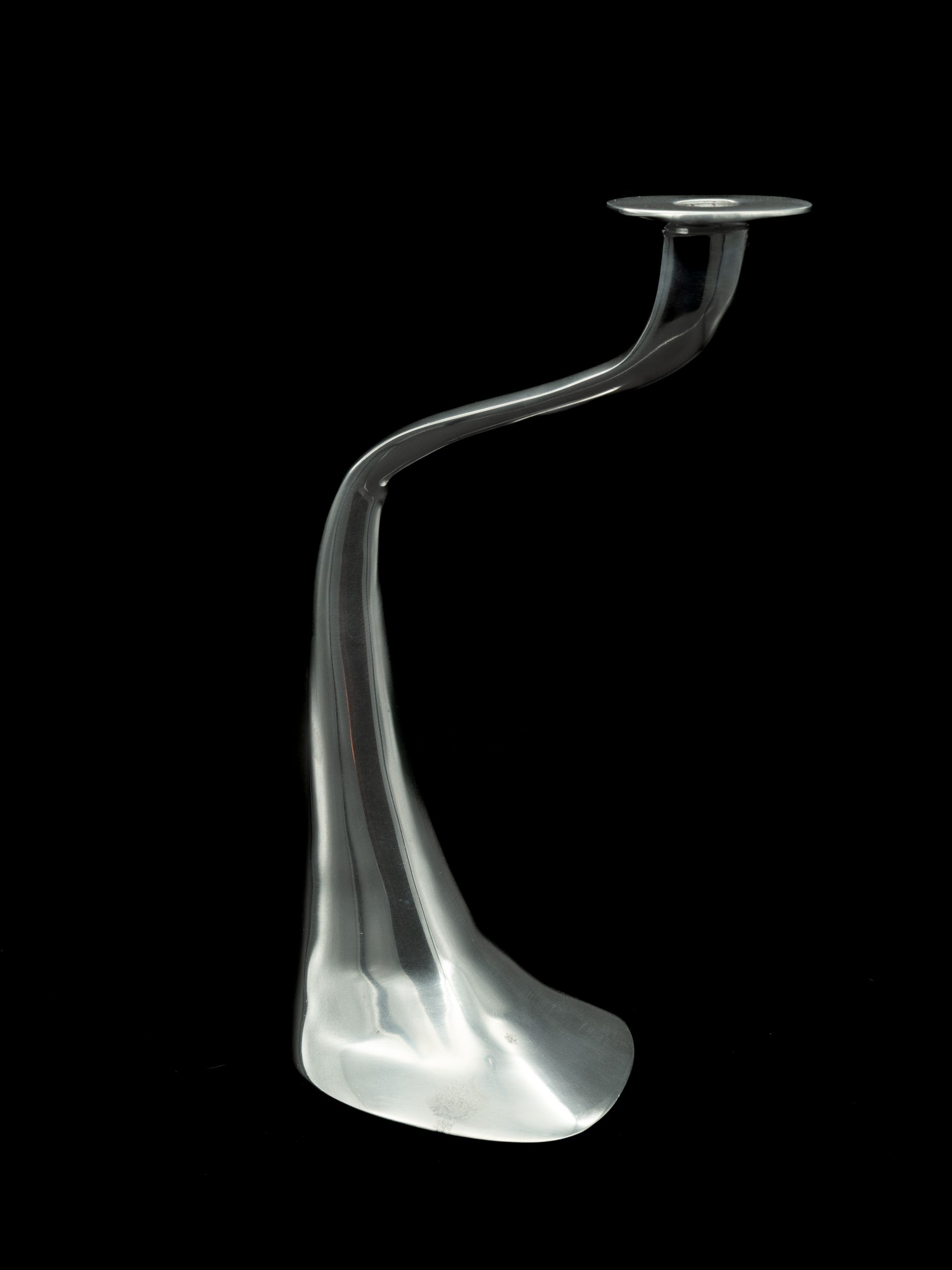 Driade Aluminium Candleholders - Italy — back view highlighting smooth metallic finish