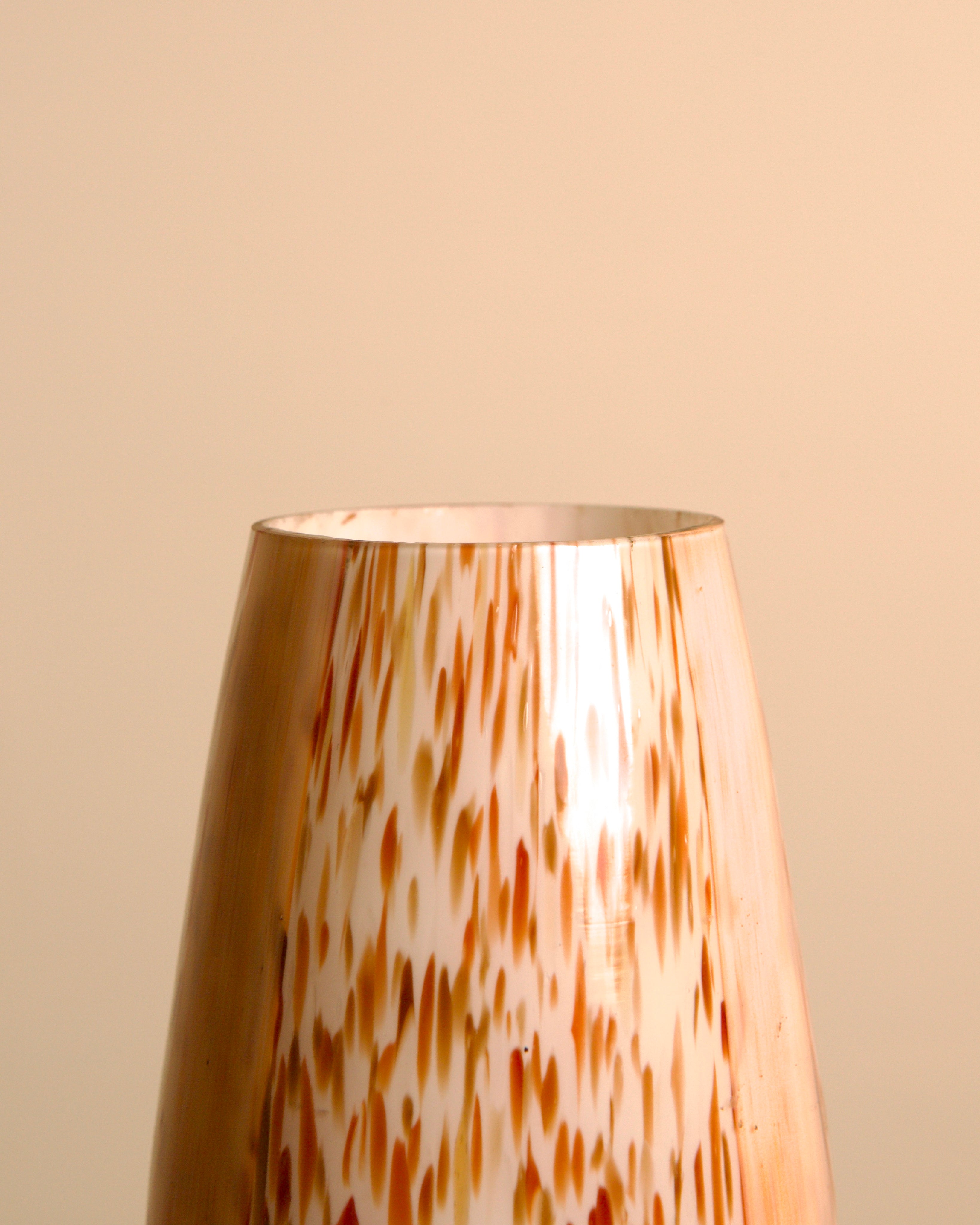 Brown & White Speckled Murano Glass Vase, Italy, 1980s — lifestyle setting