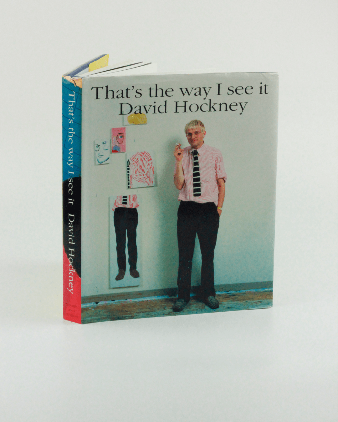 That's the way I see it: David Hockney — angled view of book cover with colorful spine