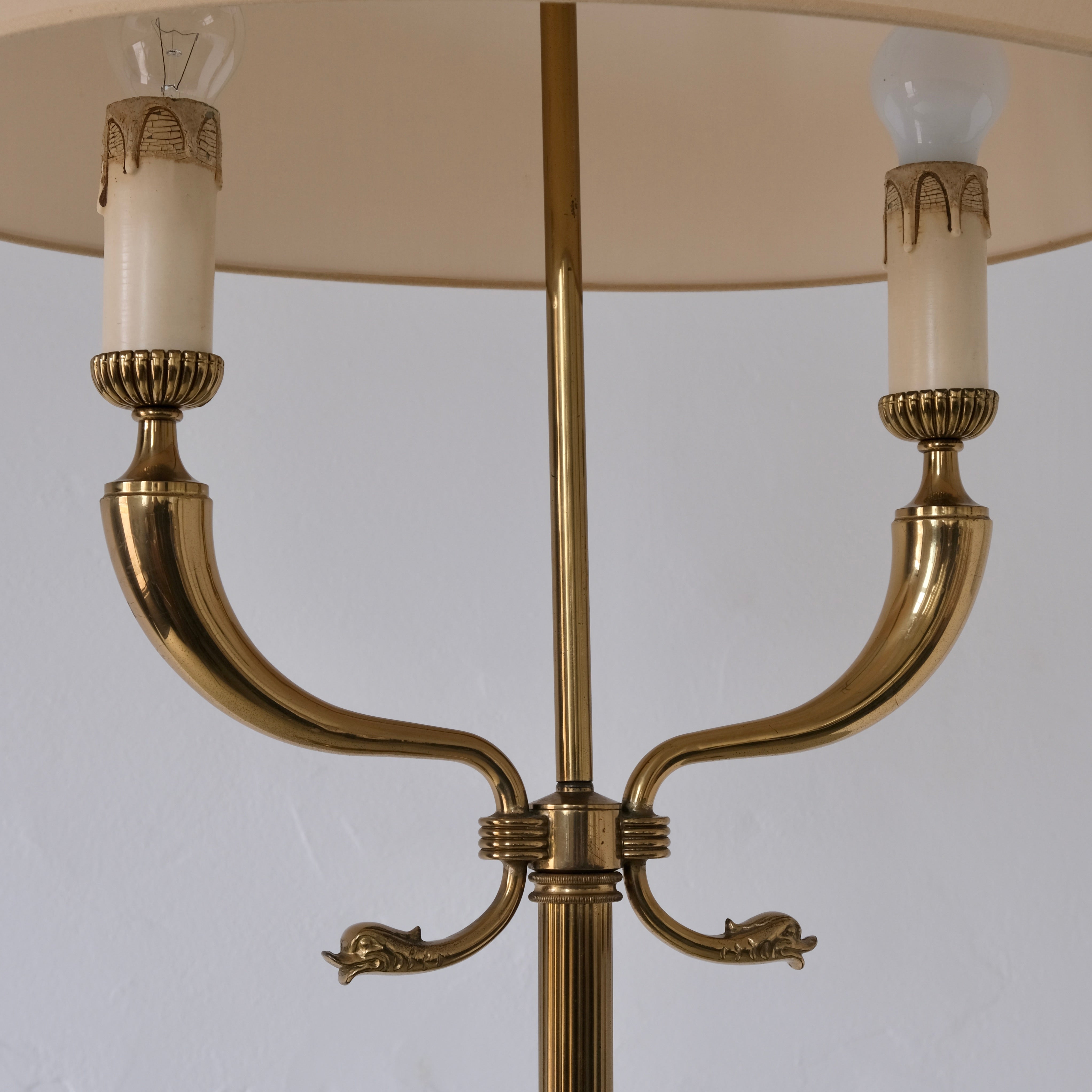 Maison Jansen Neoclassical Brass Floor Lamp | France | 1960s — lifestyle setting
