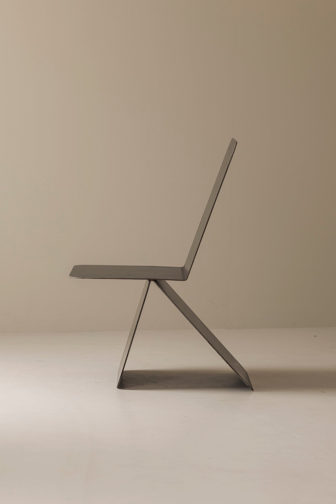 Prototype Modernist Architectural Side Chair, 1980s — side profile against neutral background