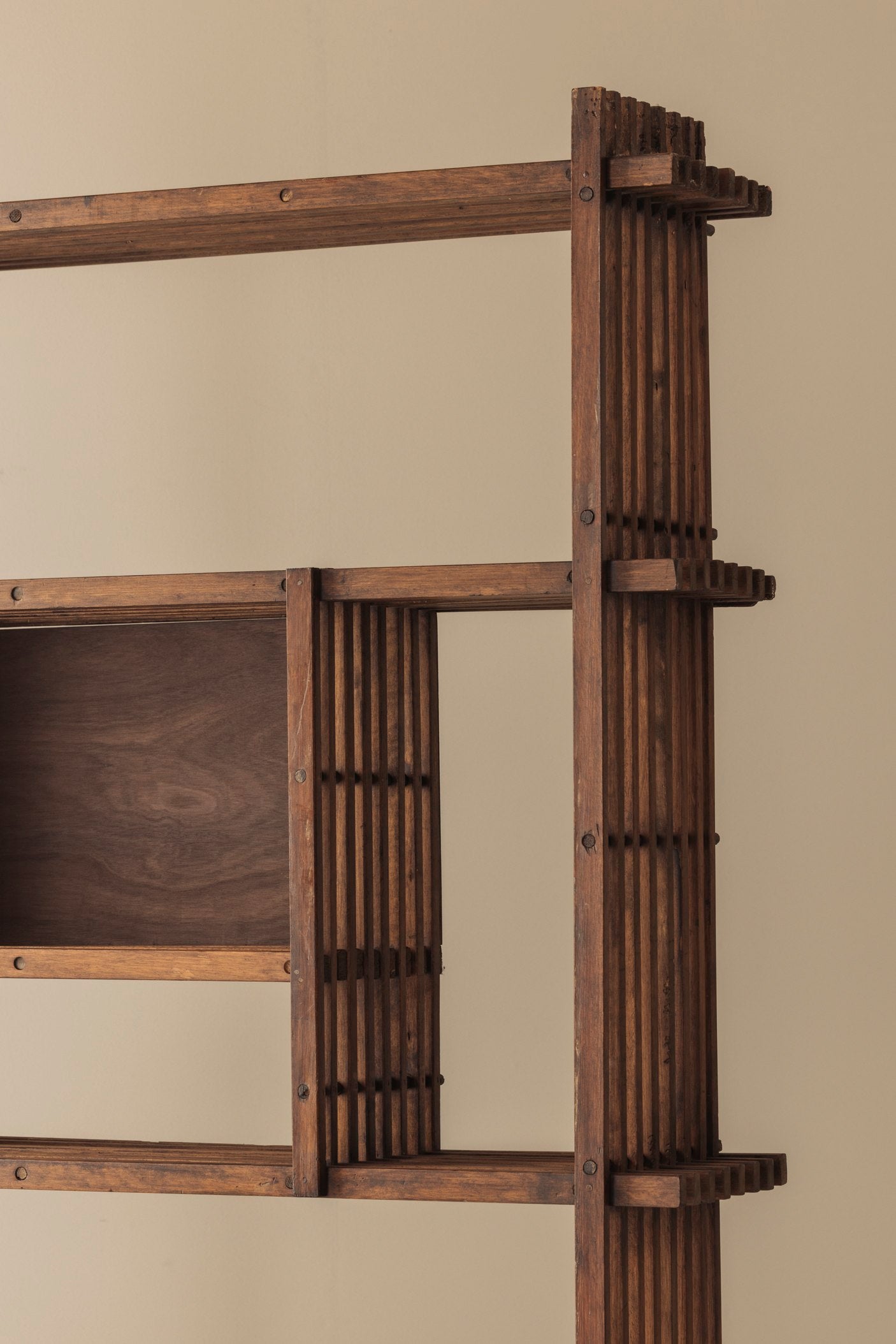 Architectural French oak bookcase / cabinet from the 1950s — in context