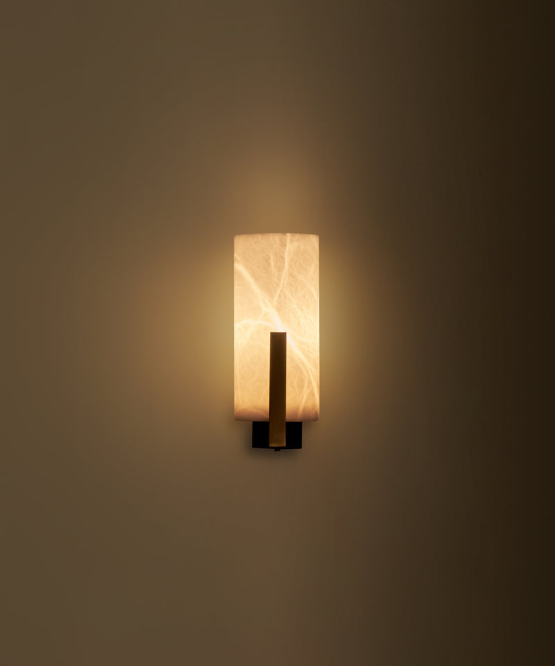 ZENO Wall Sconce in Alabaster and Brass by MATLIGHT Milano | The Oblist — alabaster material, modern design