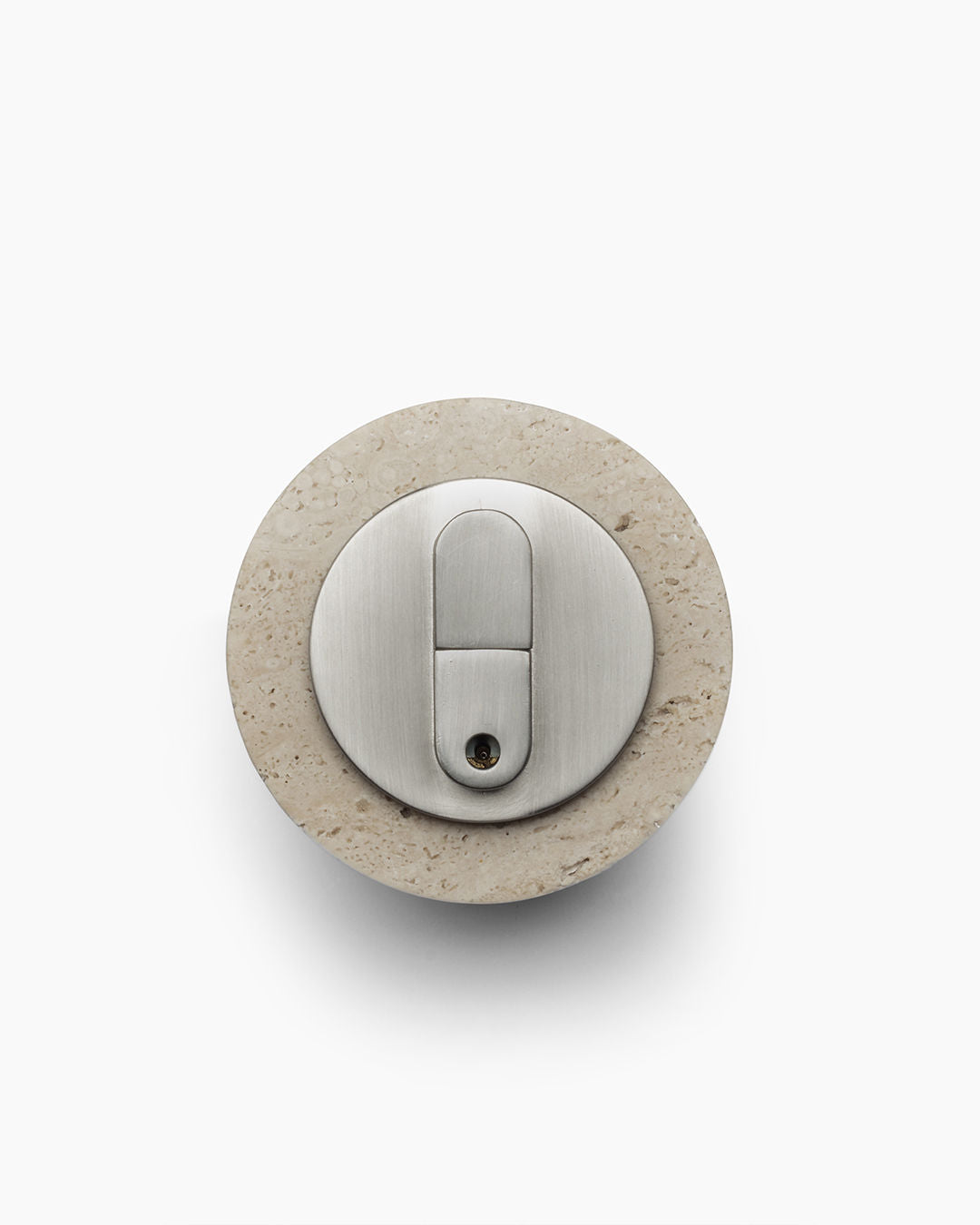 Metal and Stone Travertine - Table Lighter — side angle