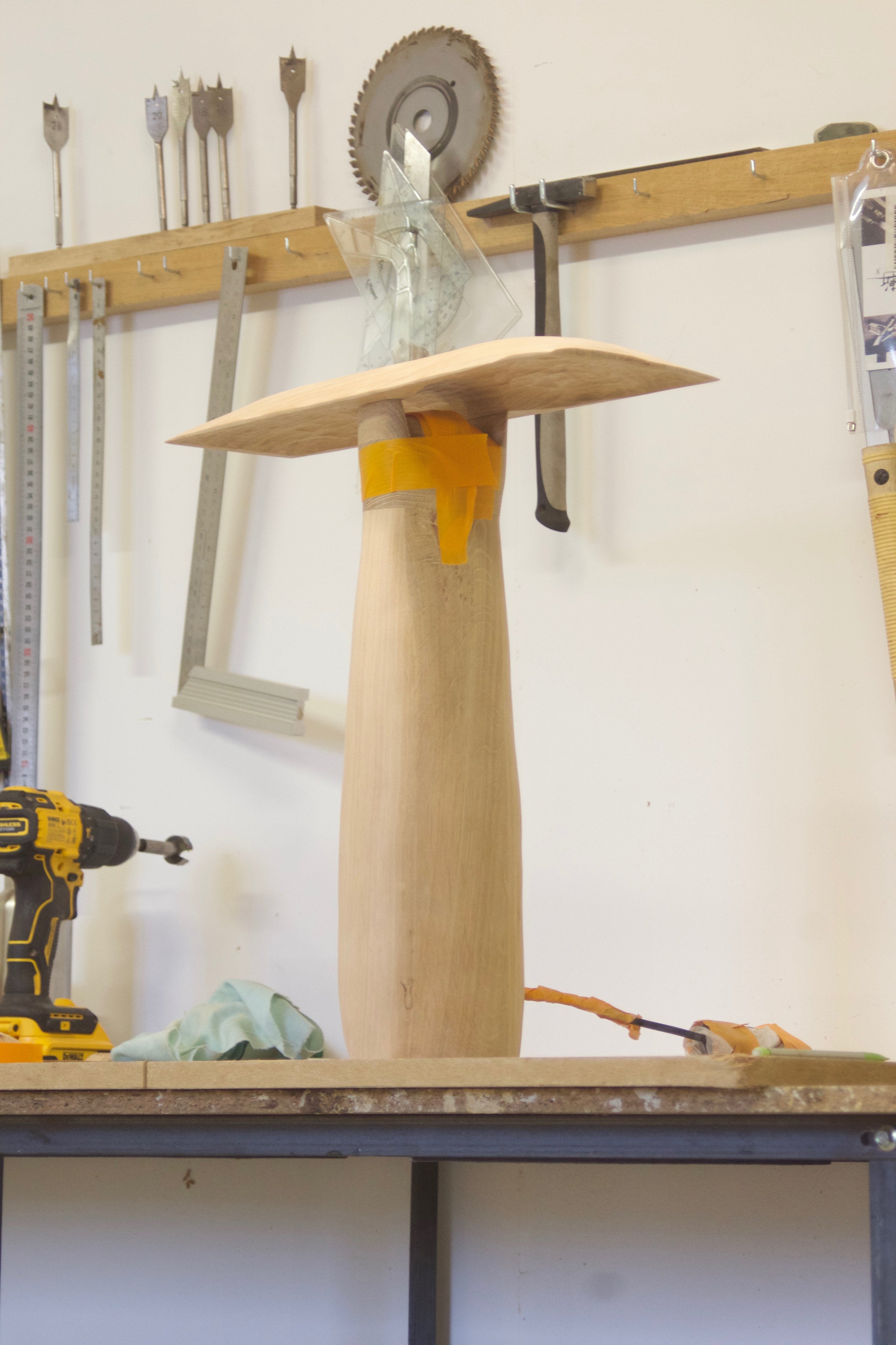 Punk Lamp, Oak/ Brass lamp — view 9