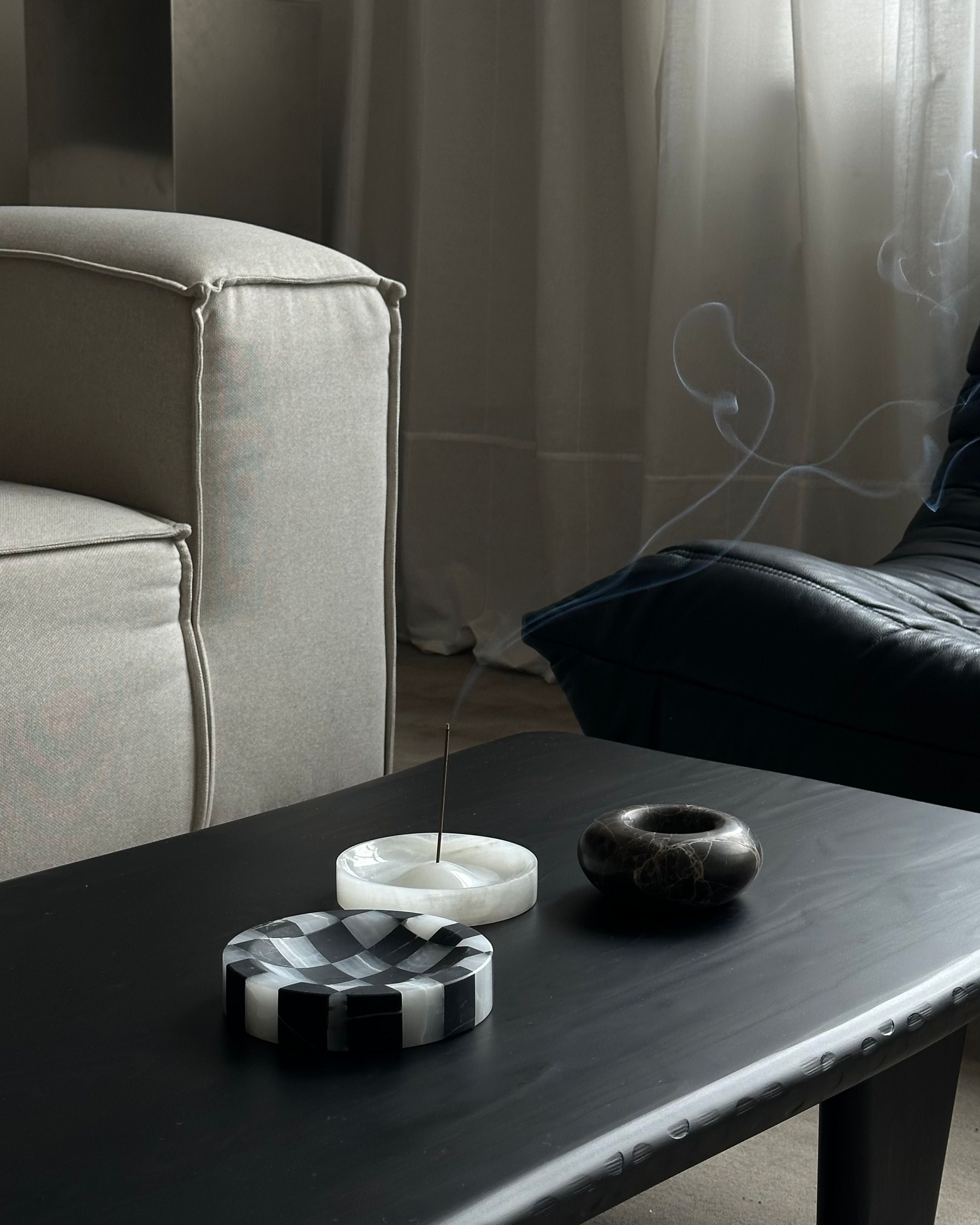 ALTAR' incense holder — side view on dark coffee table