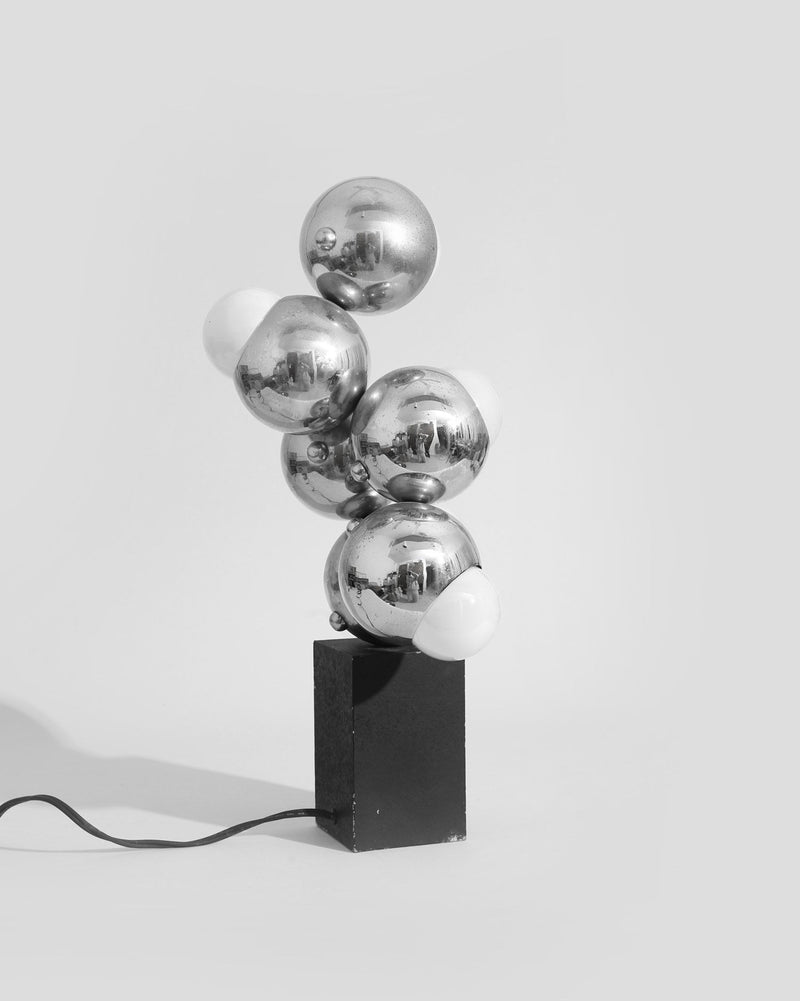 Robert Sonneman Molecule Table Lamp by Villa | The Oblist — chrome finish, modern design