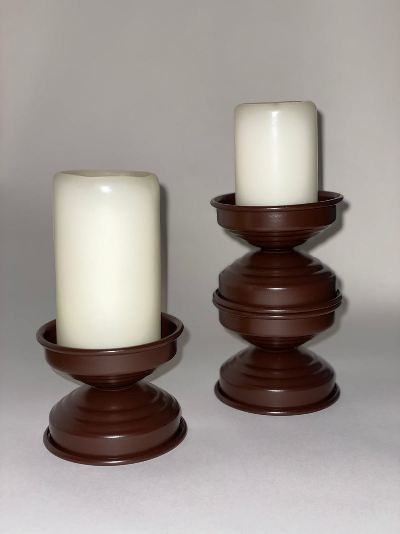 Contemporary Candle Holders in Aluminum - Chocolate Brown Collection by CASPAL | The Oblist