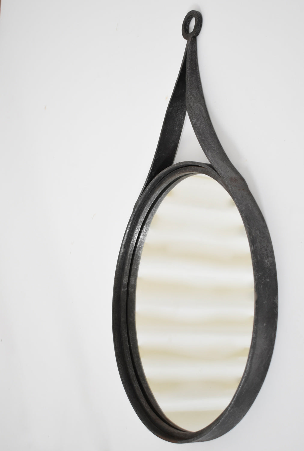 Marolles Style Brutalist Round Mirror, 1960s