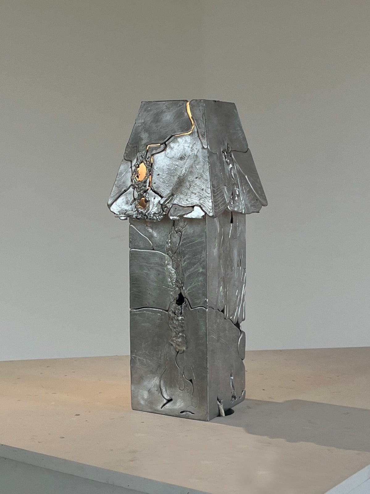 Elemental Patchwork' Table Lamp by Sheyang Li | The Oblist — handcrafted metal design