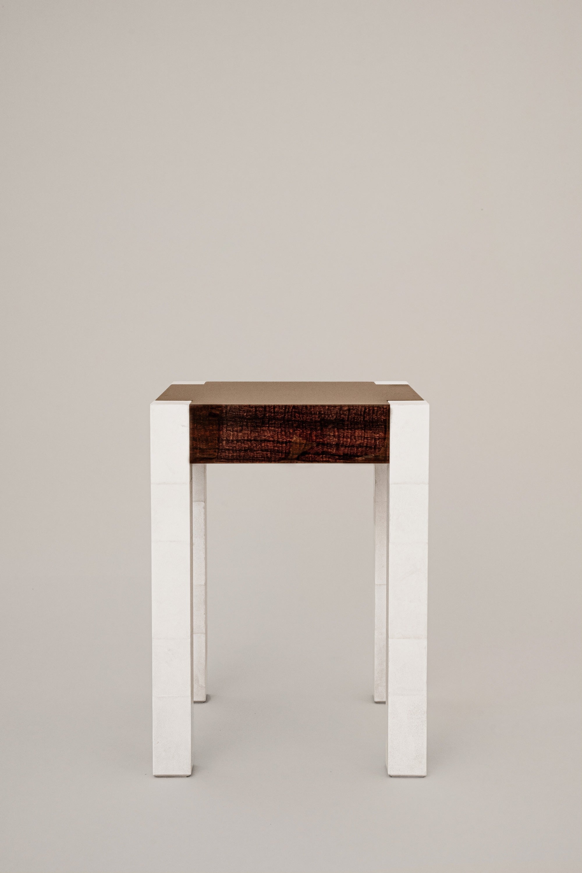 'Additions' Side Table Handcrafted in Wood Veneer & Parchment — additional view