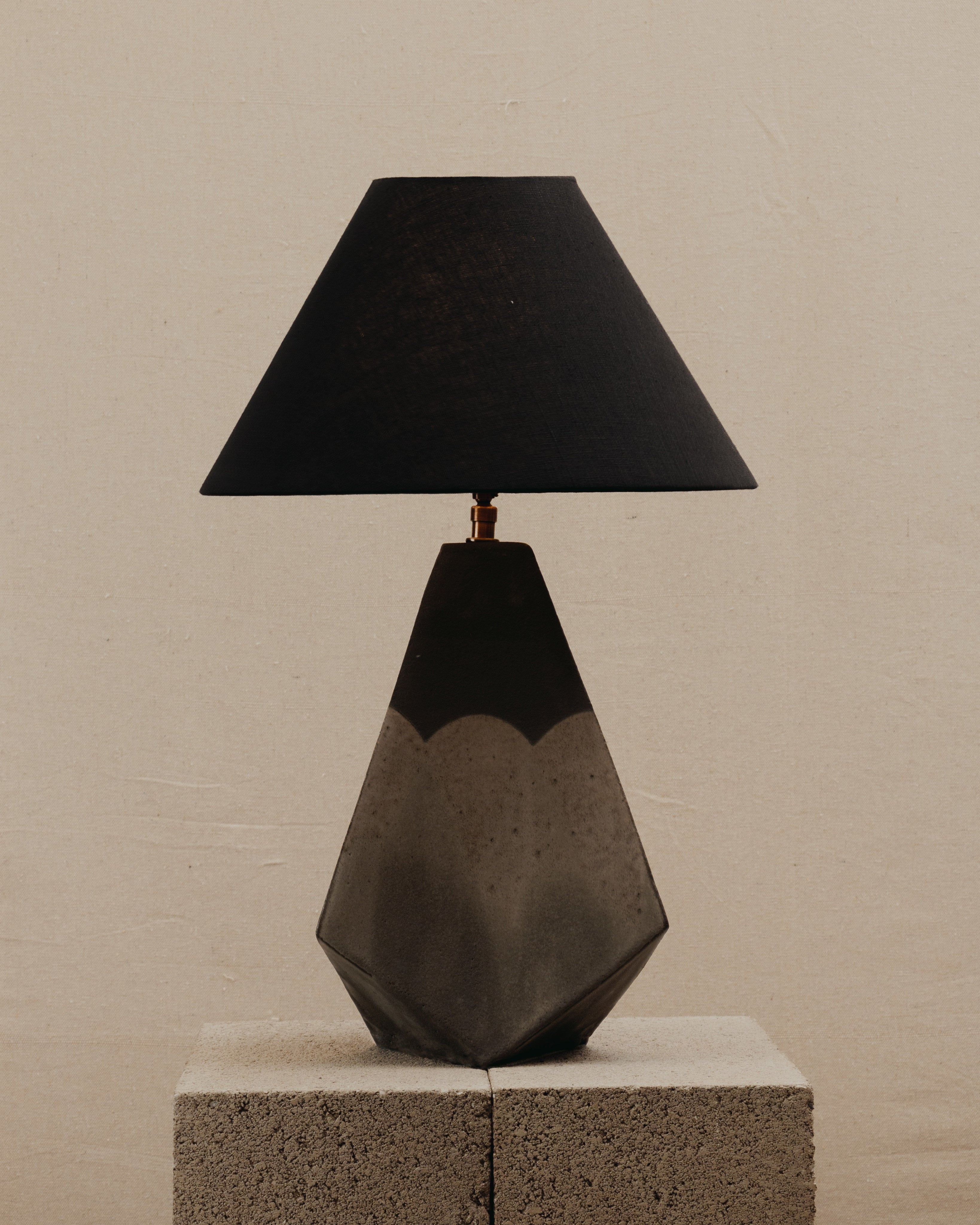 Mountain Lamp by JS/WRKSHP | The Oblist — handcrafted ceramic, black shade
