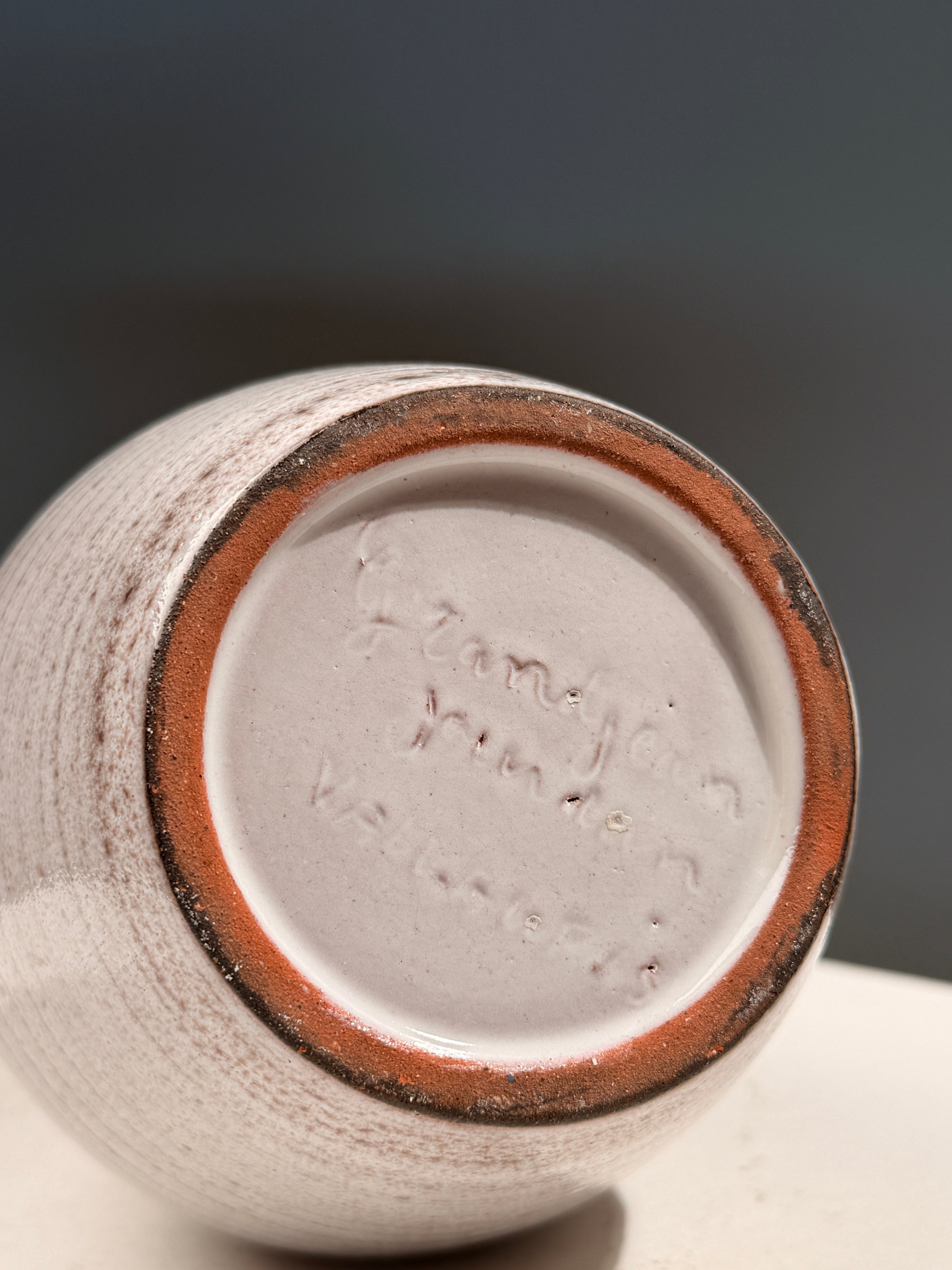 Ceramic bottle vase by Grandjean-Jourdan, circa 1960 — side angle