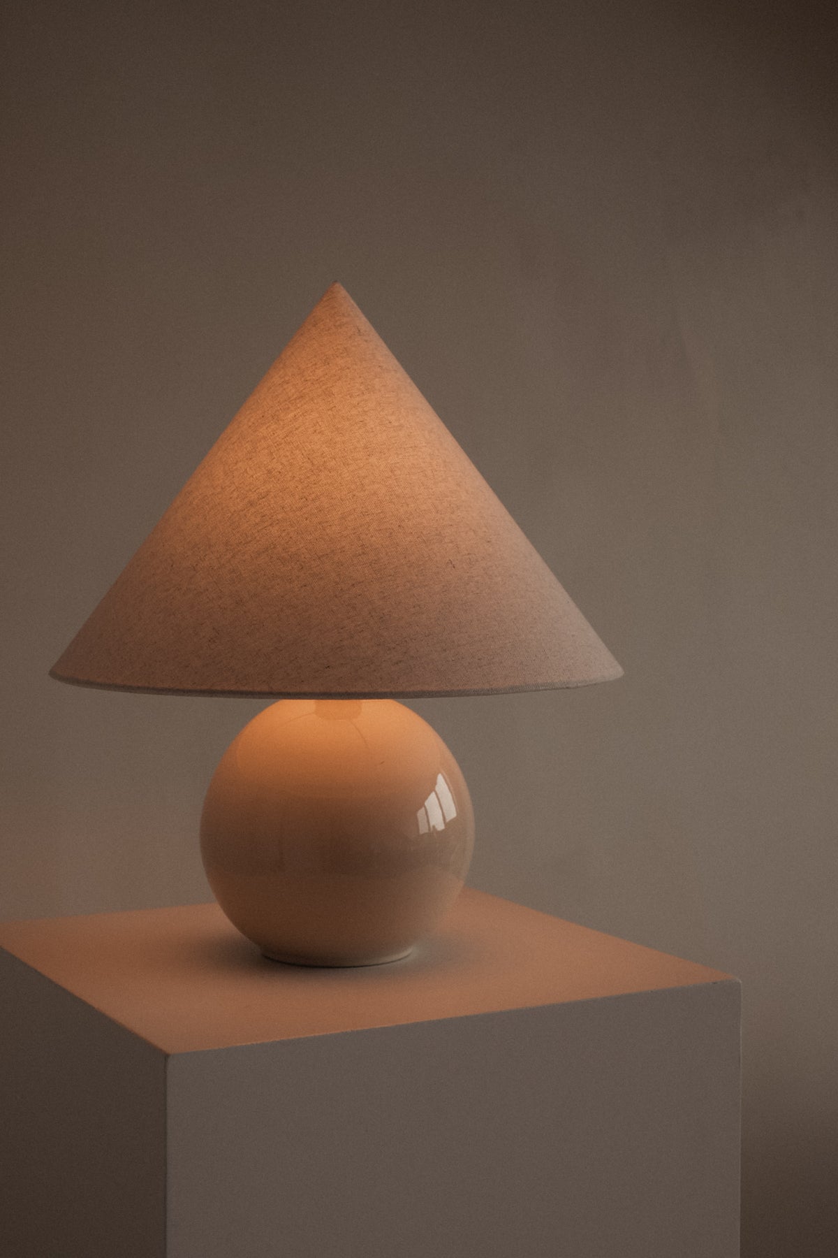 Ceramic Cone Table Lamp — side angle