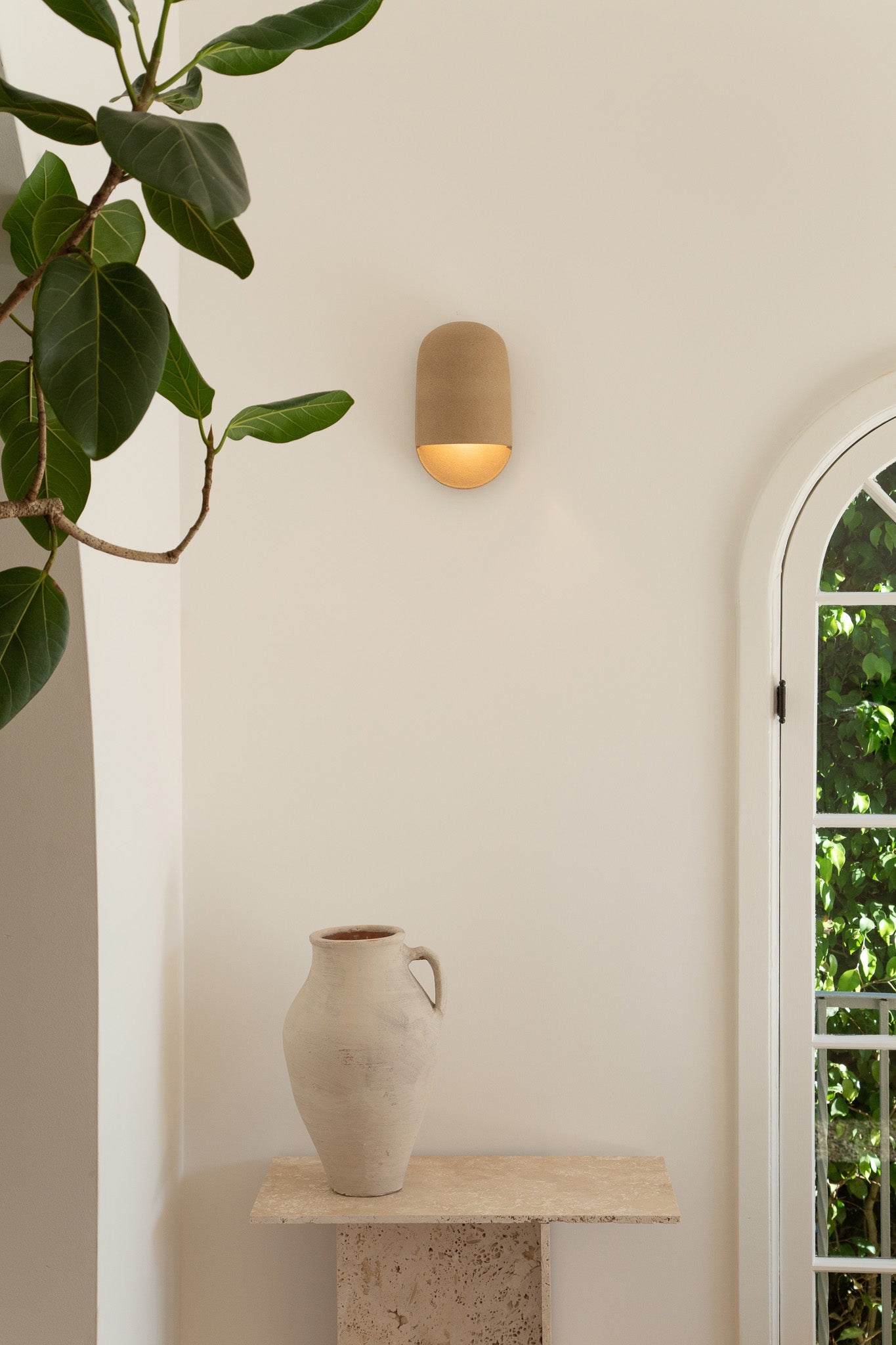 Tera Sconce Unglazed — lifestyle setting