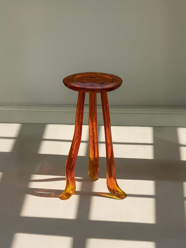 Lung 1.0 Ambar Side Table by Szymon Keller | The Oblist — amber glass material