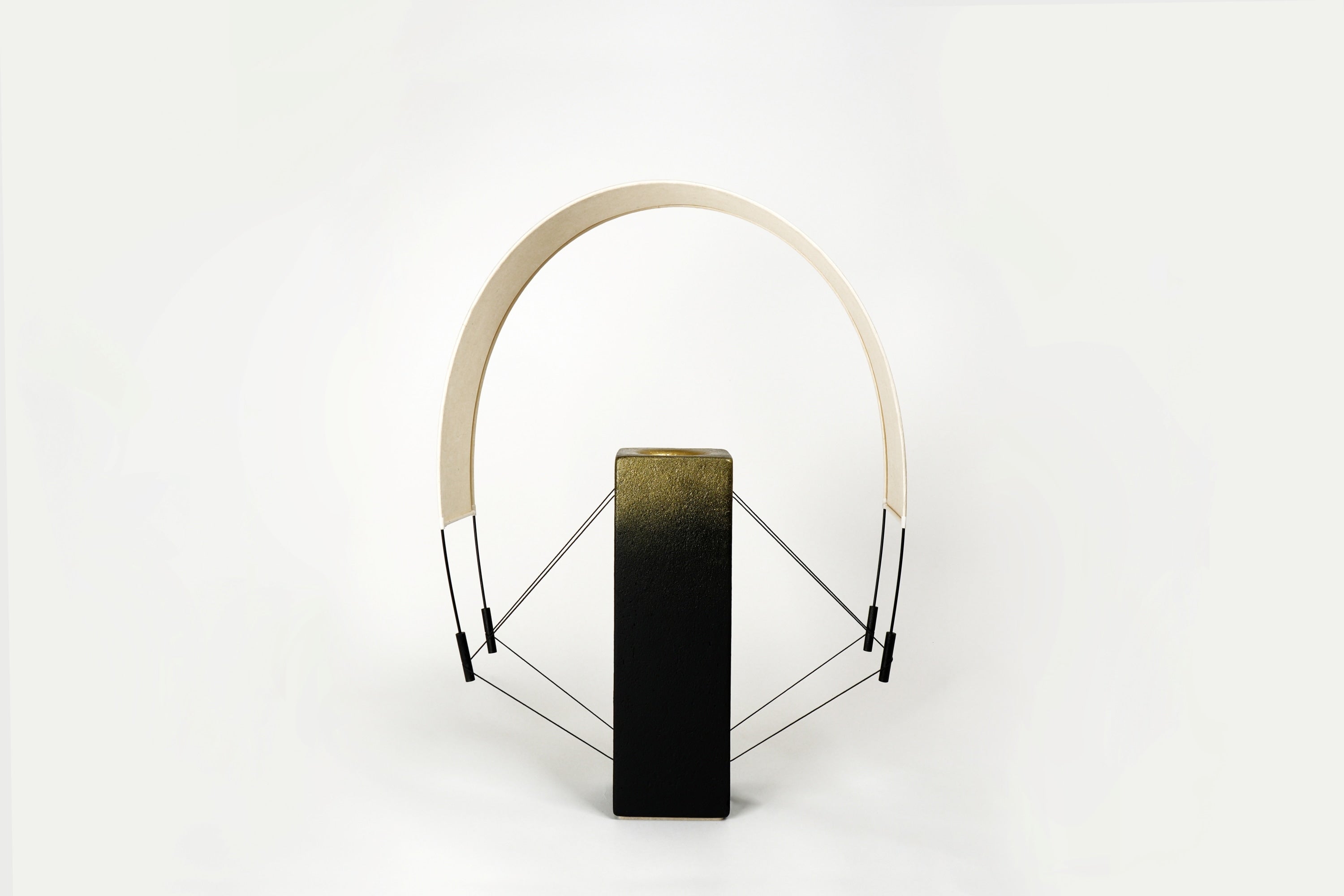 Contemporary Table Lamps in Terracotta - Lumia d'Or - Collection Aura — side angle