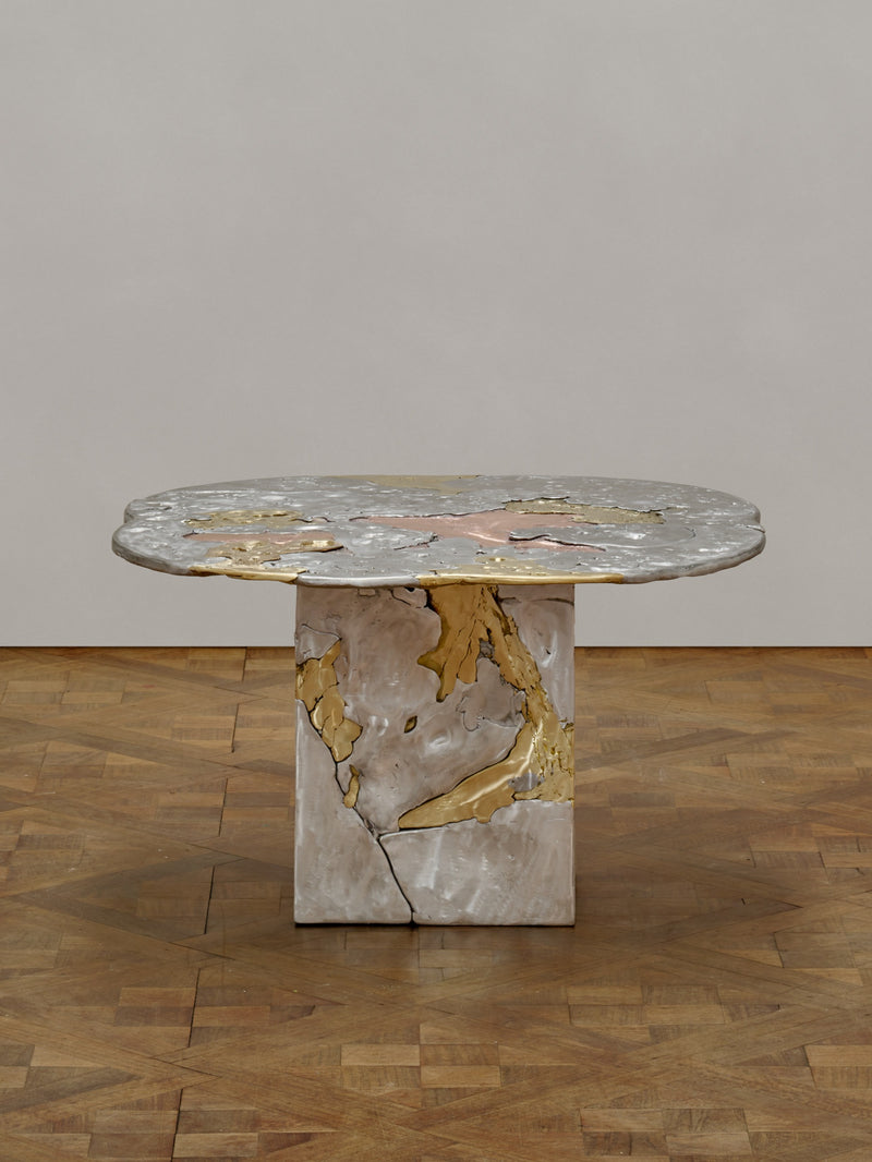 Elemental Patchwork' Coffee Table — close-up of mixed material surface