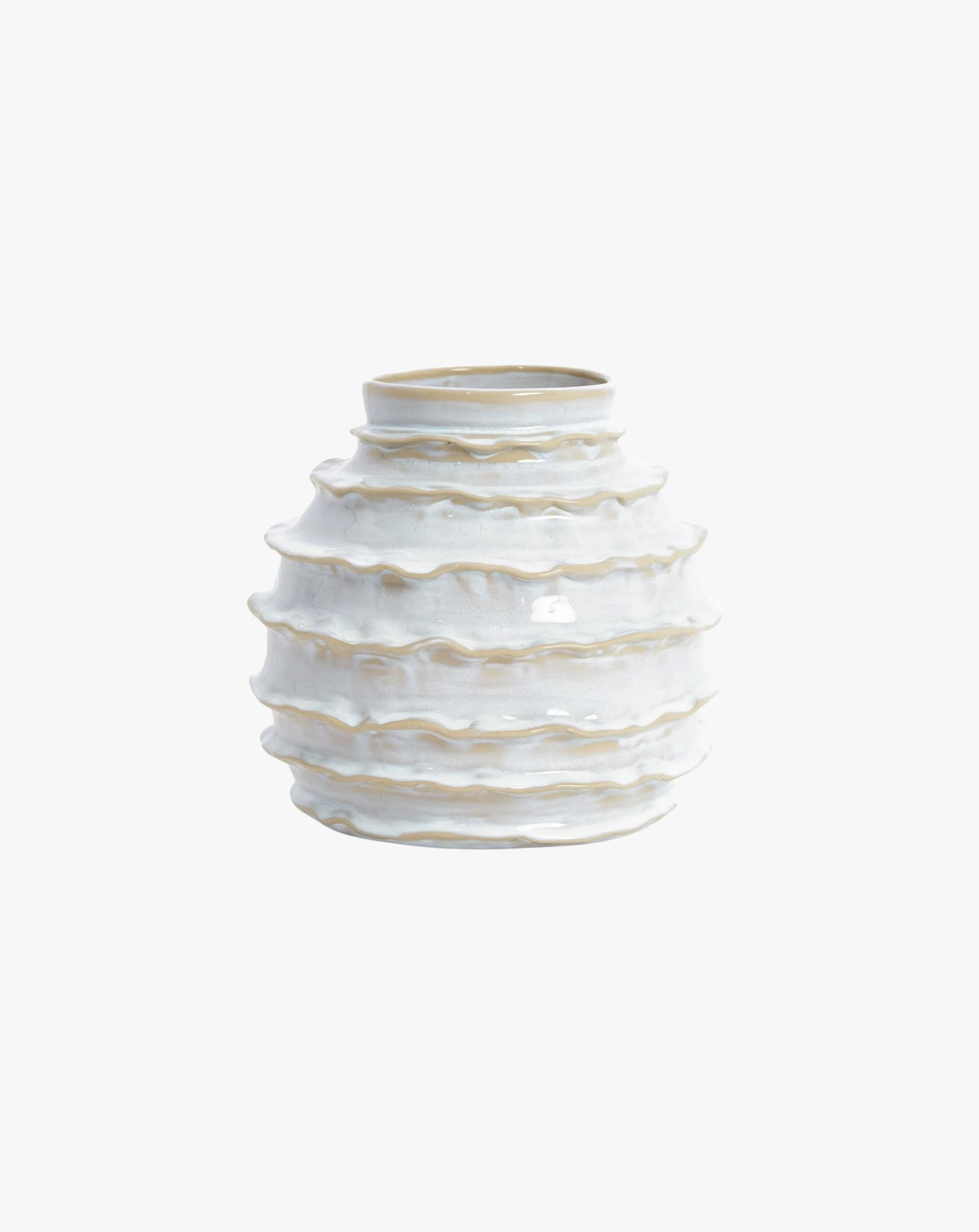 Holiday Vase in Shiny White — side angle