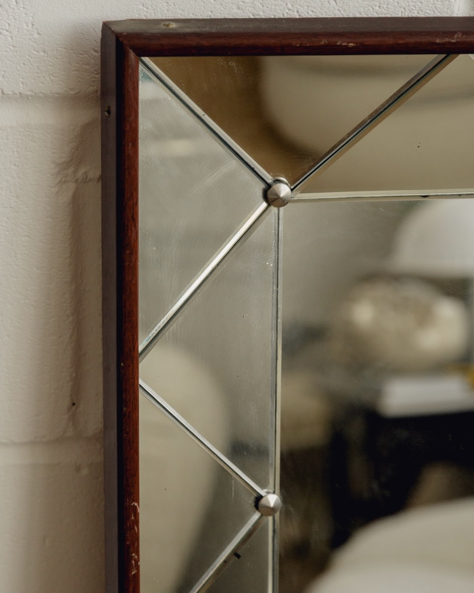 Miroir Suédois Longueur Complète de Style Milieu du Siècle