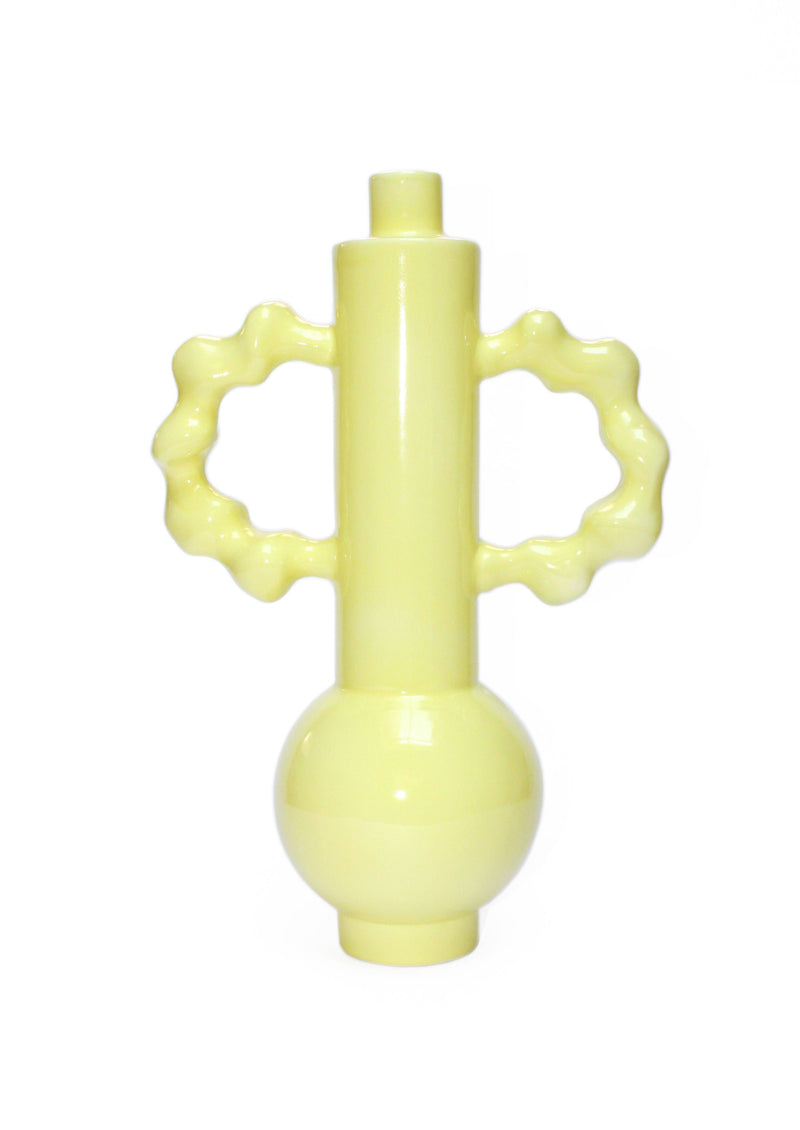 Limoncello ceramic vase side profile showing decorative handles