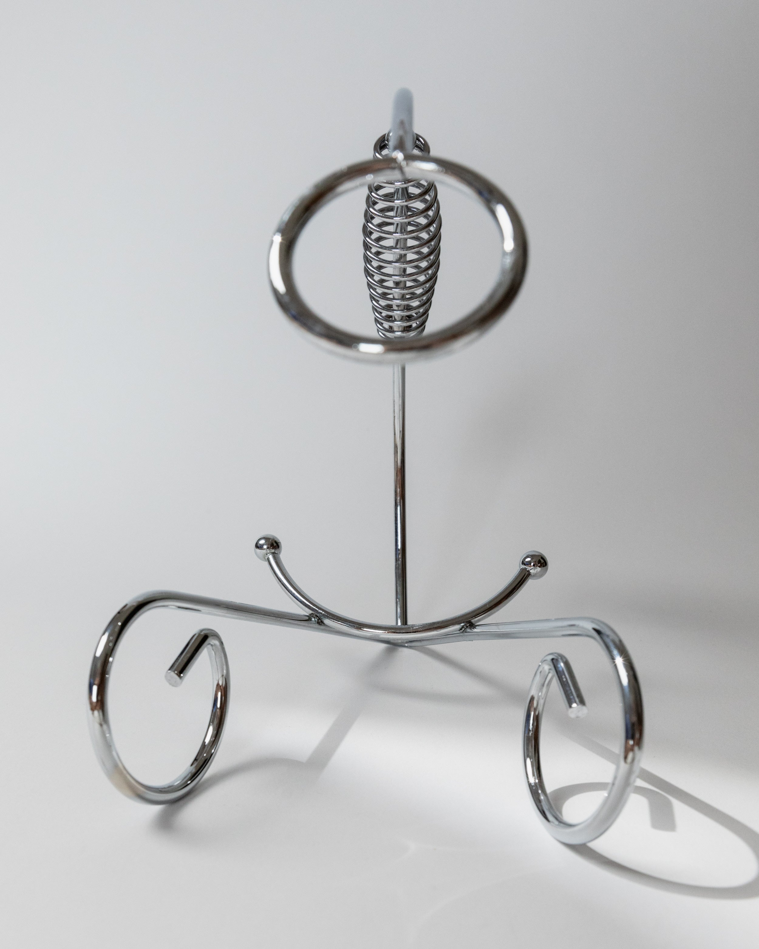 Porte-bouteille en métal chromé, années 1980