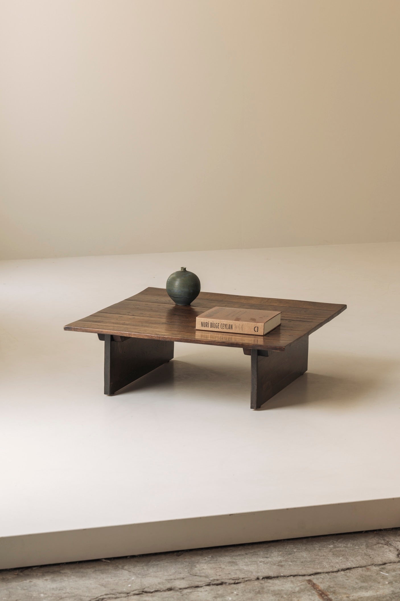 French Brutalist Square Coffee Table, 1970s — additional view