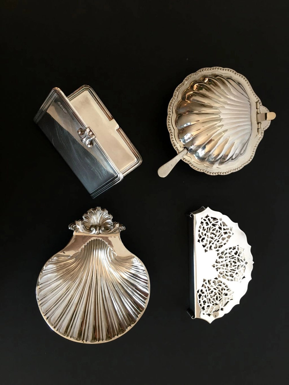 Vintage Silver-Plated Cutwork Napkin Holder — lifestyle setting
