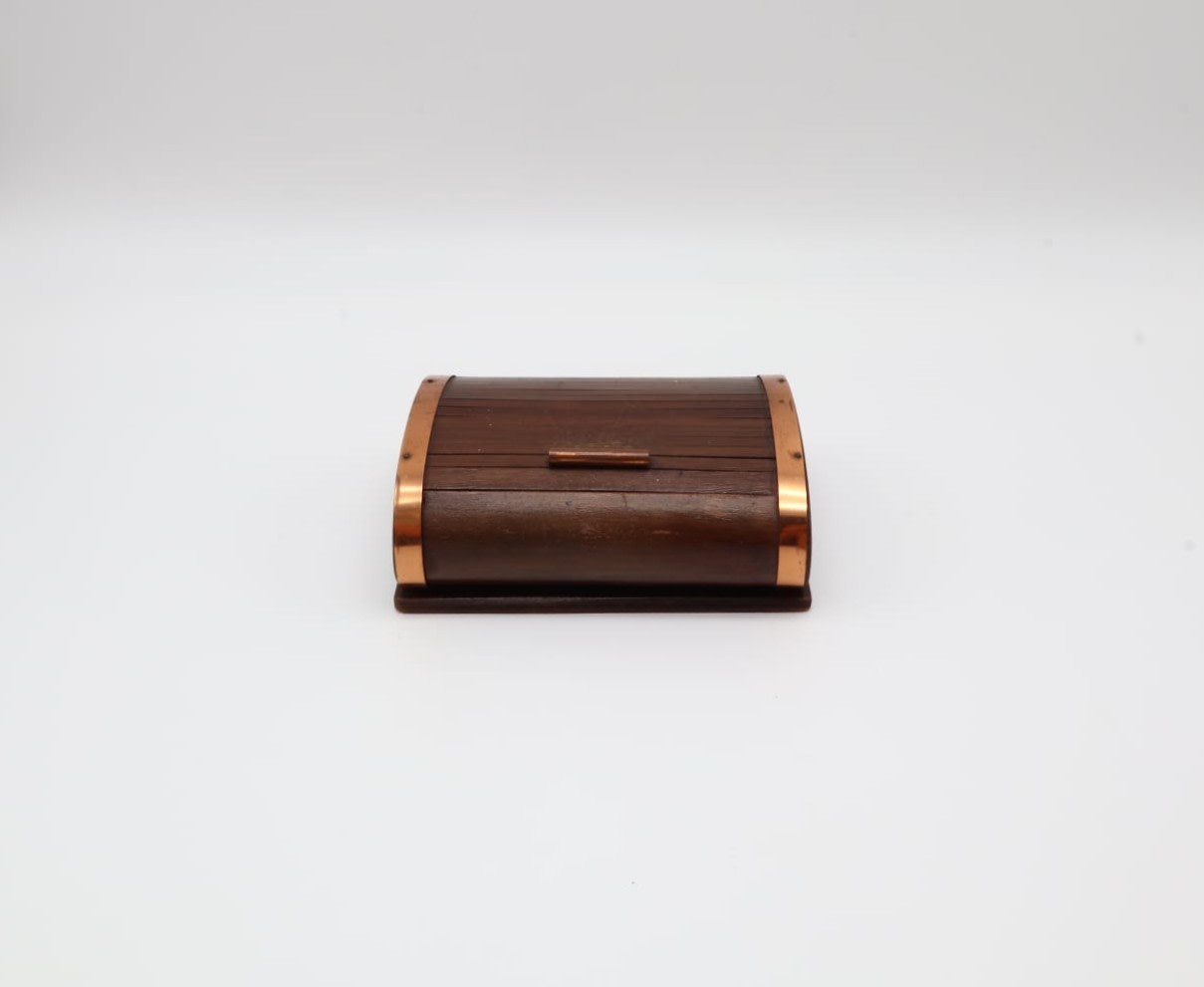 Vintage Mid-Century Roll-Top Box — Netherlands, 1960s — side angle