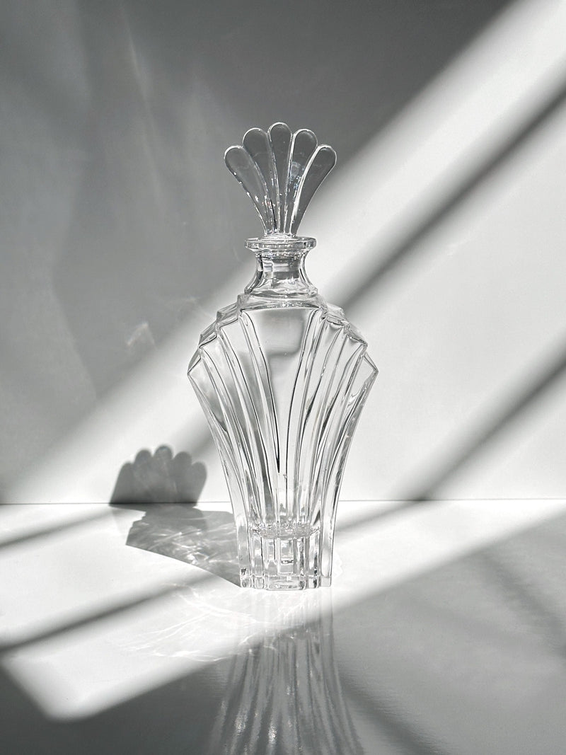 Italian crystal glass Art Deco decanter by Dodo Vintage | The Oblist — clear glass, vintage design