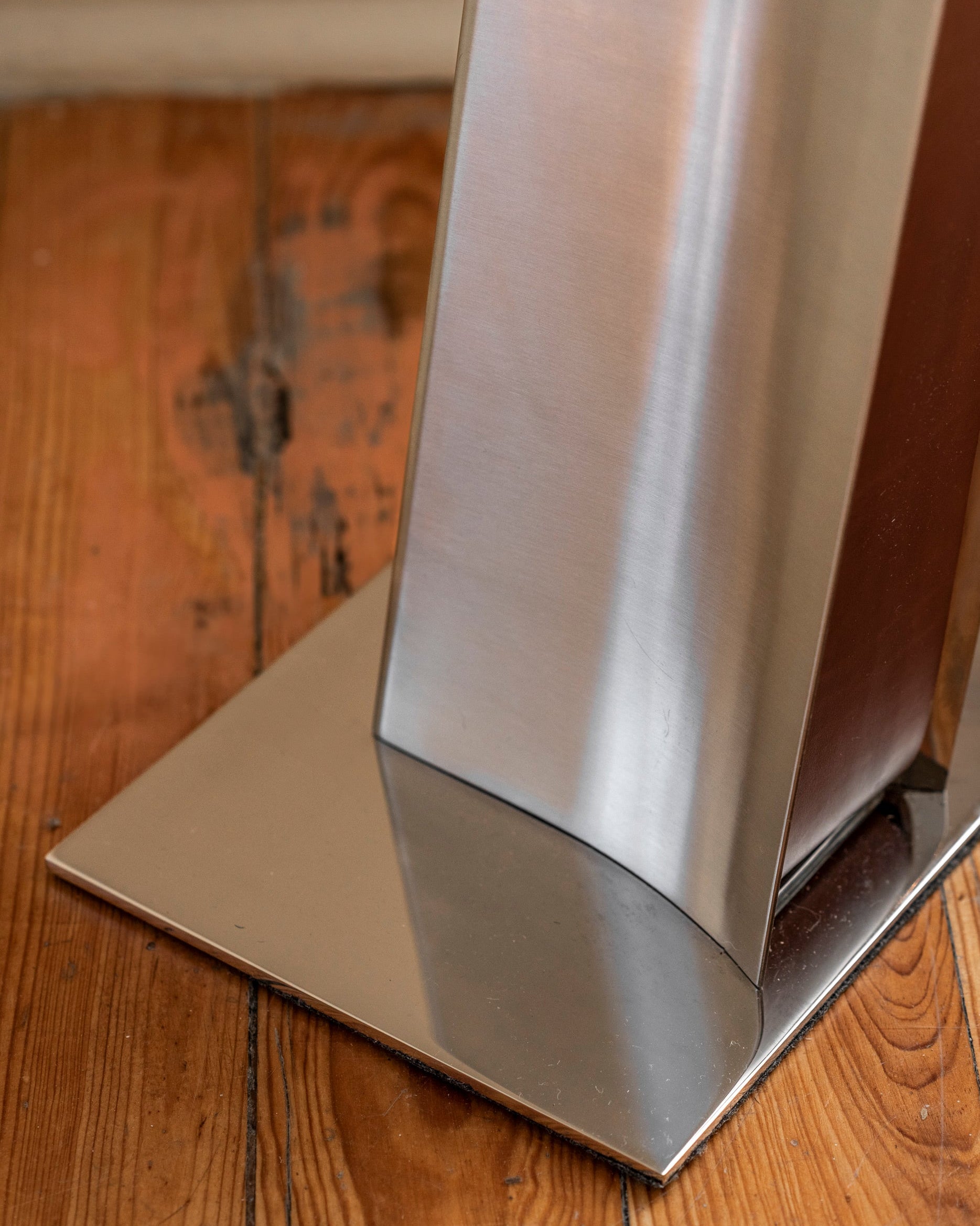 IMPERMANENCE Floor Lamp in Stainless Steel & Leather