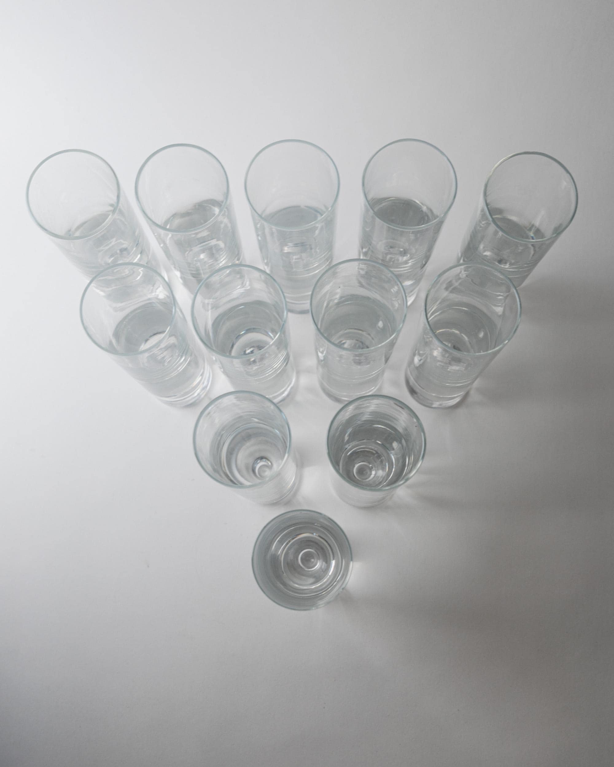 Vintage 1960s Drinking Glass Set of 12, Clear Murano Art Glass Design by Carlo Moretti Model Bullet, Italian Tableware, Elegant Gift Idea — alternate view