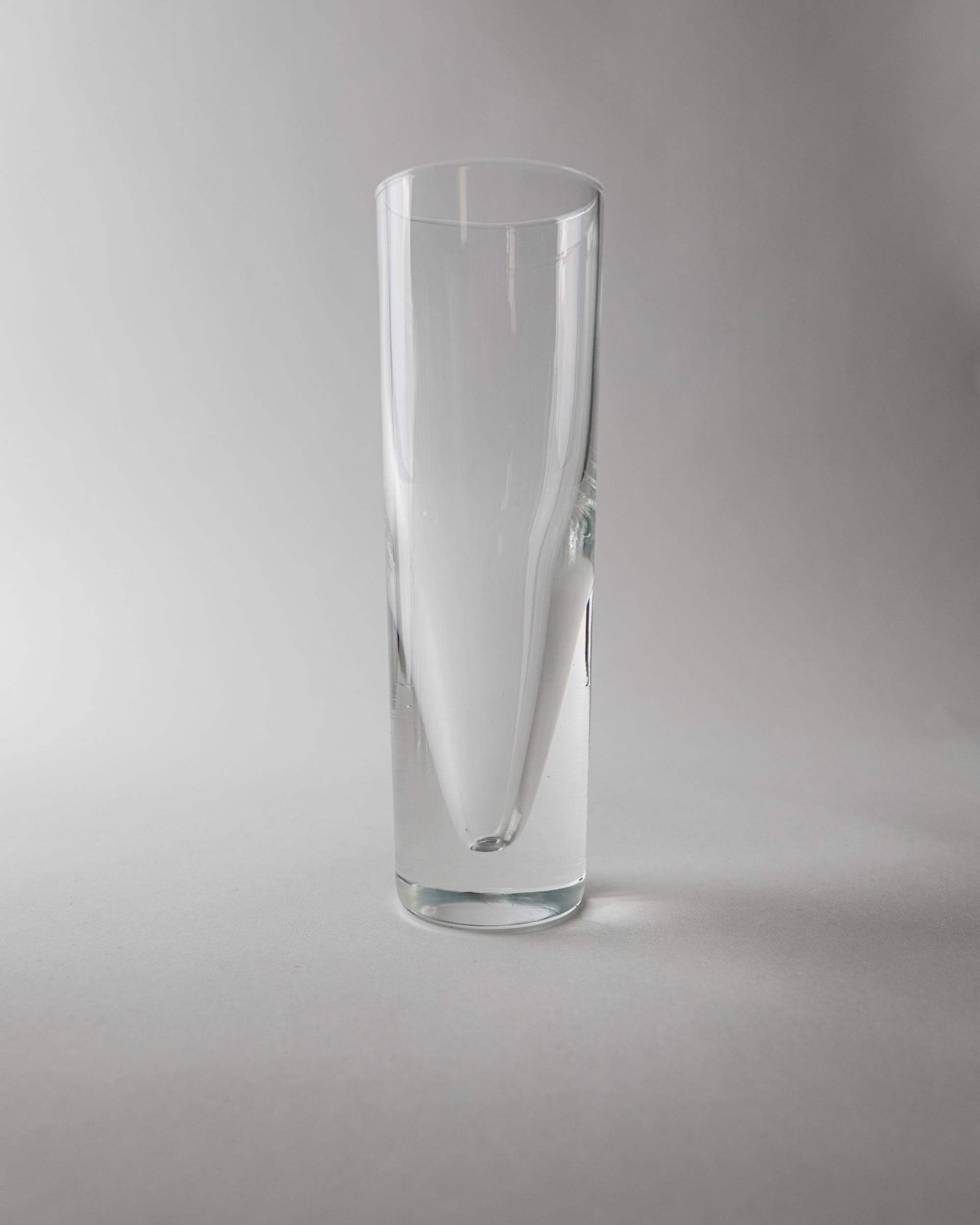 Vintage 1960s Drinking Glass Set of 12, Clear Murano Art Glass Design by Carlo Moretti Model Bullet, Italian Tableware, Elegant Gift Idea — detail view