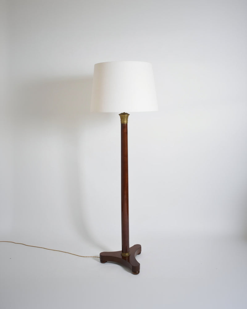 Neoclassical wooden tripod floorlamp, 1960s. by Barracuda Interiors | The Oblist