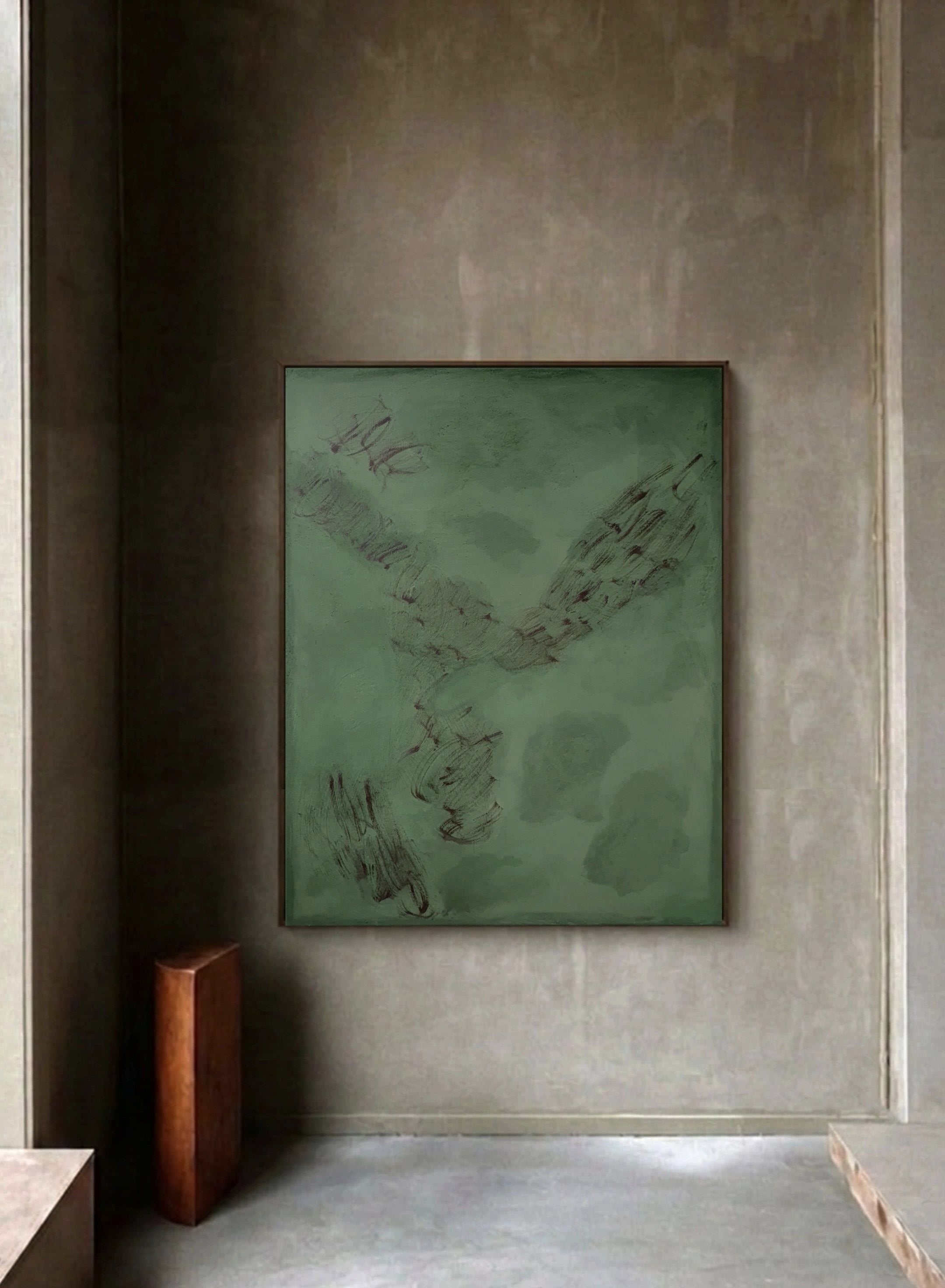 'Copenhague vert/velvet' painting — detail view