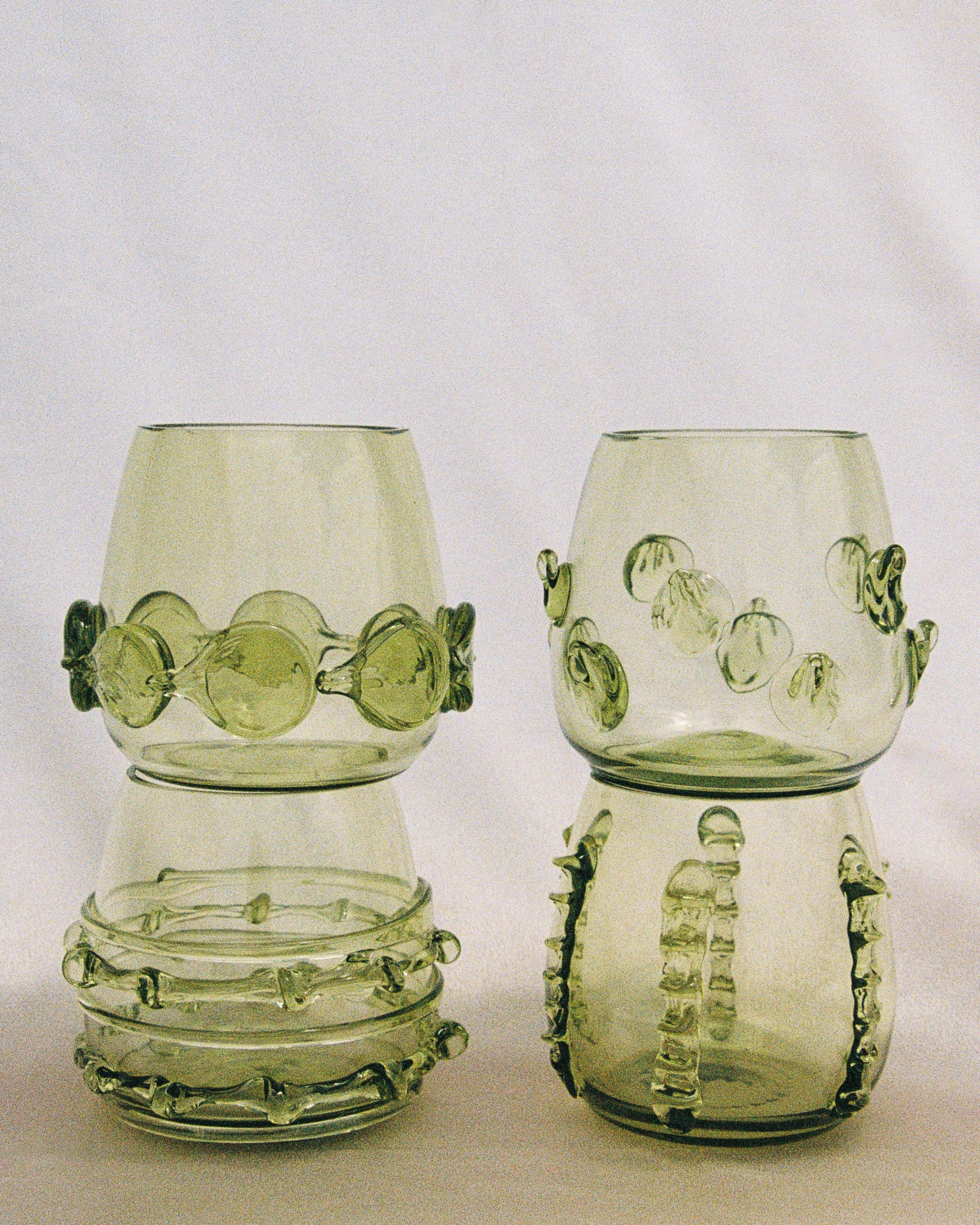 Ensemble de quatre verres soufflés bouche