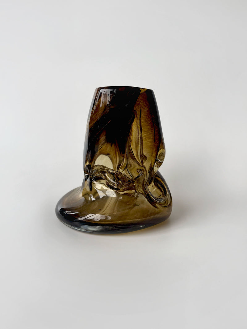 Elara' Vase I by HOMA | The Oblist — handcrafted glass, amber color