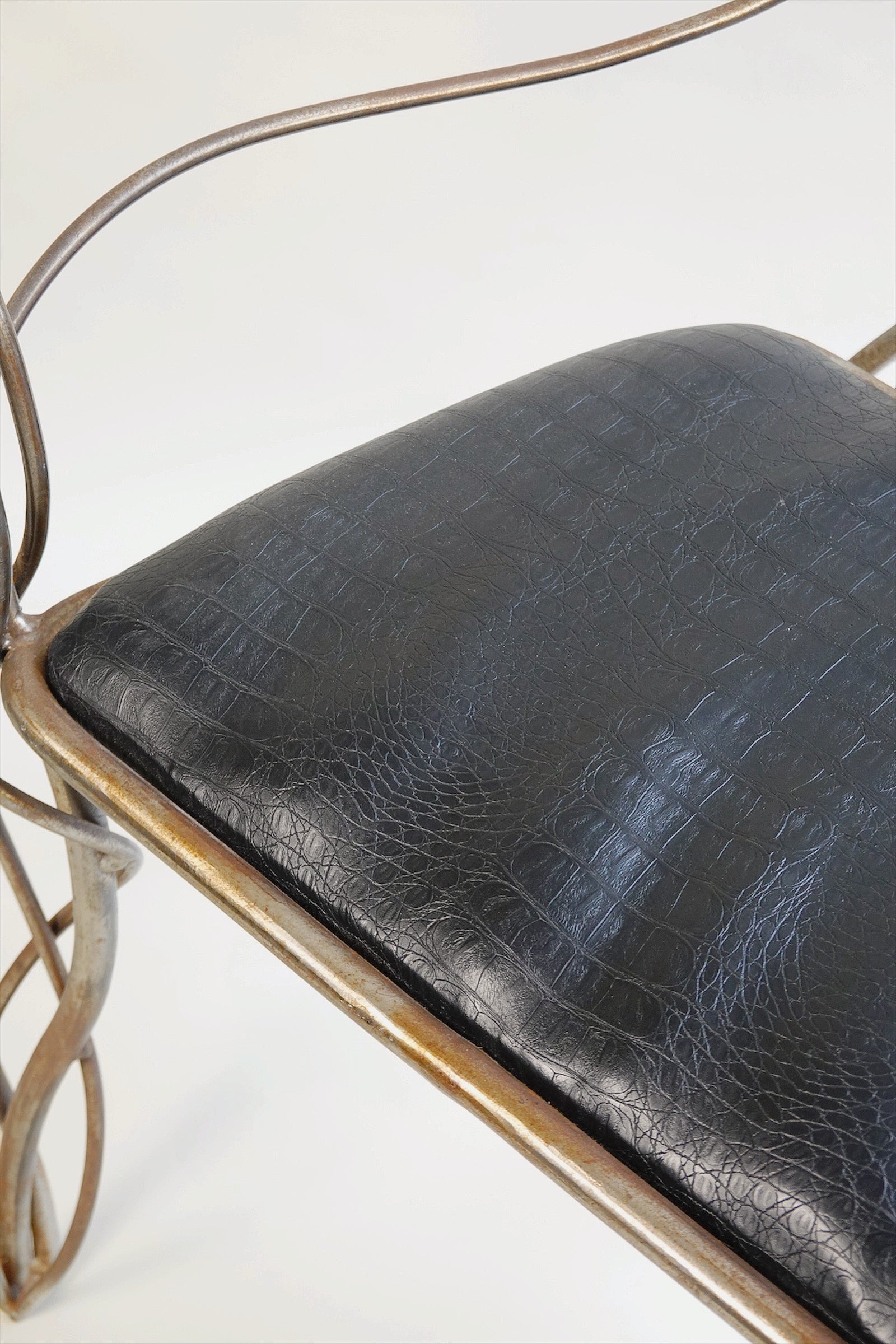 Iron High Back Chair in the manner of André Dubreuil c.1990's — lifestyle setting