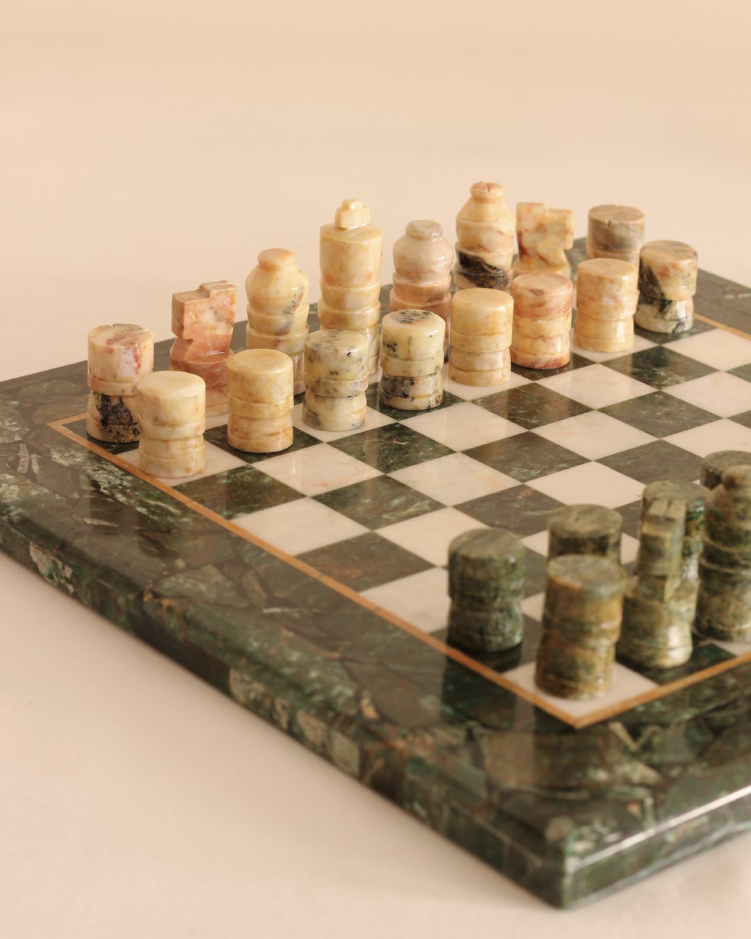 Marble Chess Set — side angle